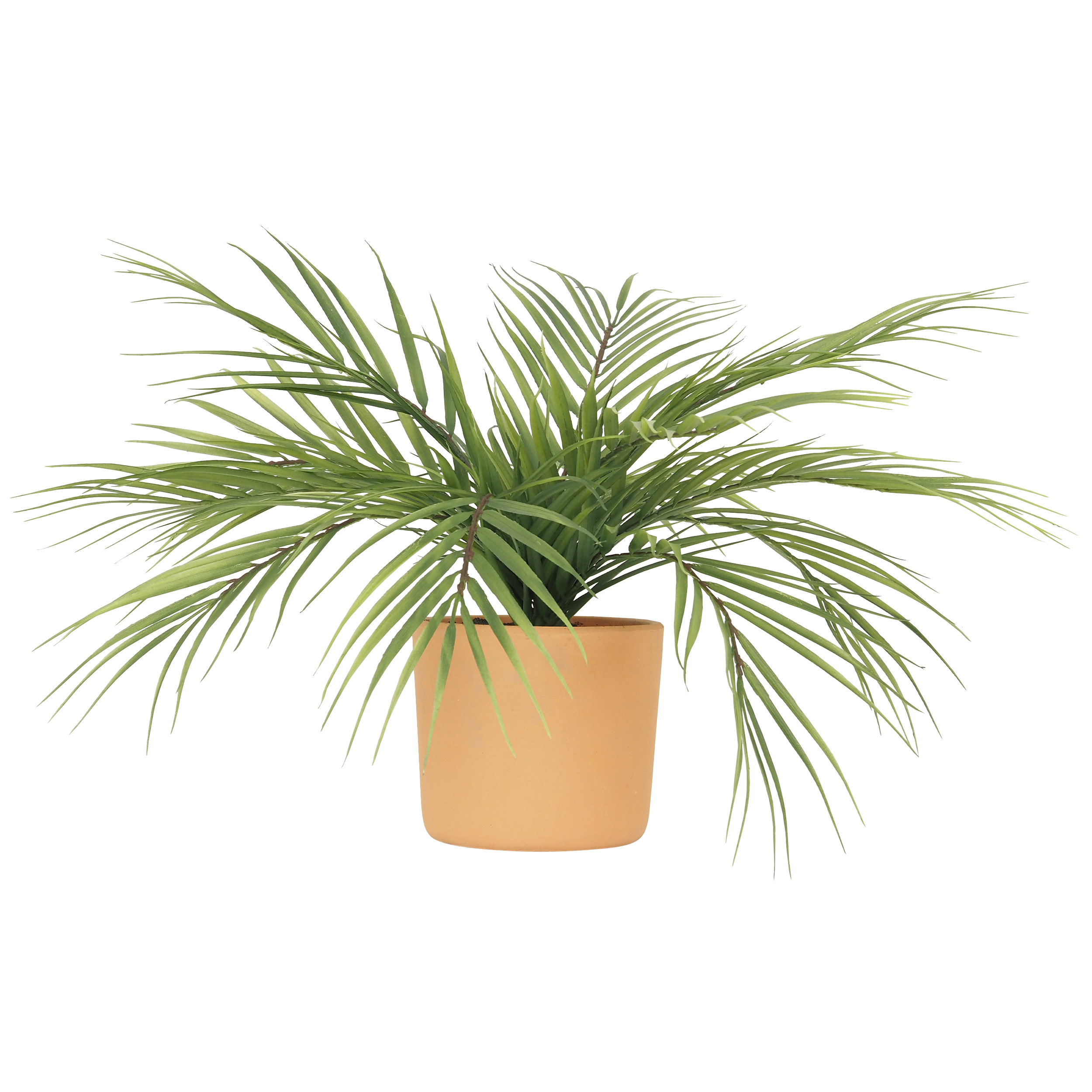 Palmier Areca Artificiel, 12 Palmes, Pot Terracotta, H.40cm