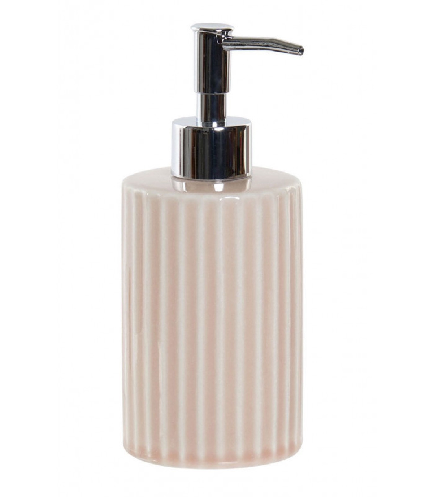 Distributeur de savon en céramique rose et ABS chromé Distributeur de savon en céramique rose et ABS chromé
