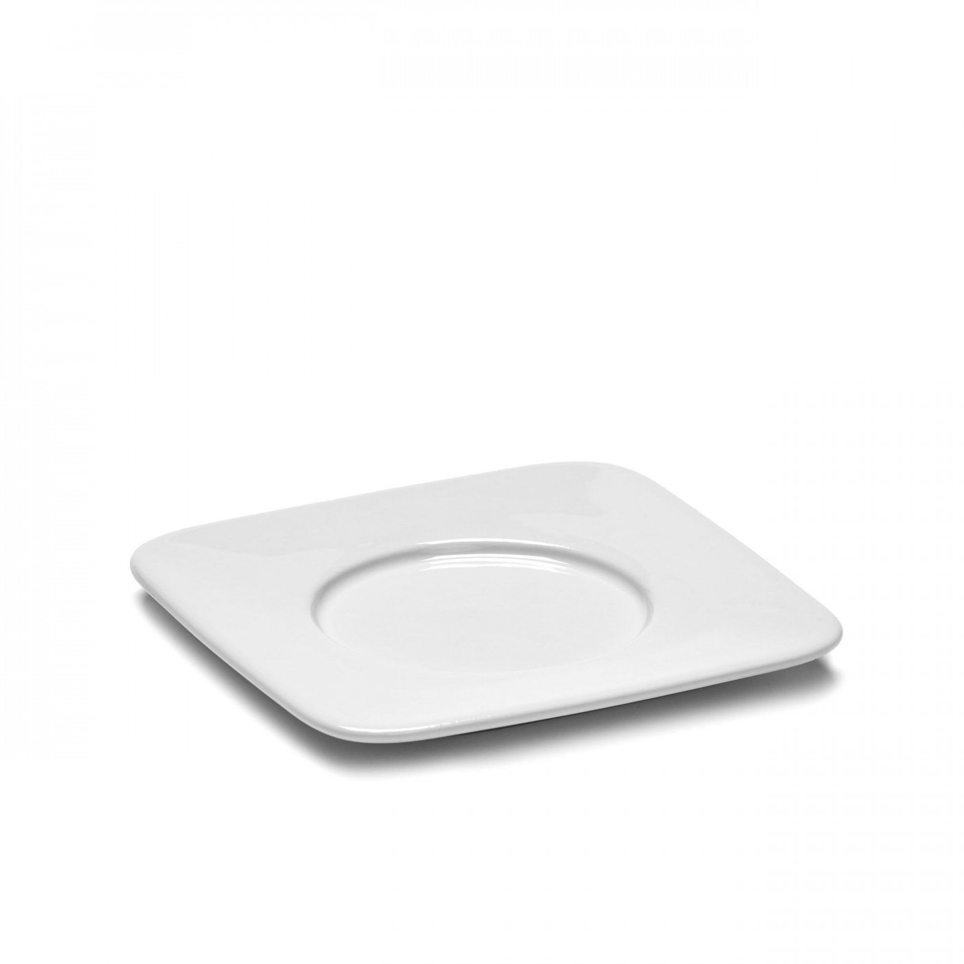Soucoupe carrée en porcelaine blanche 11,2x11,2cm