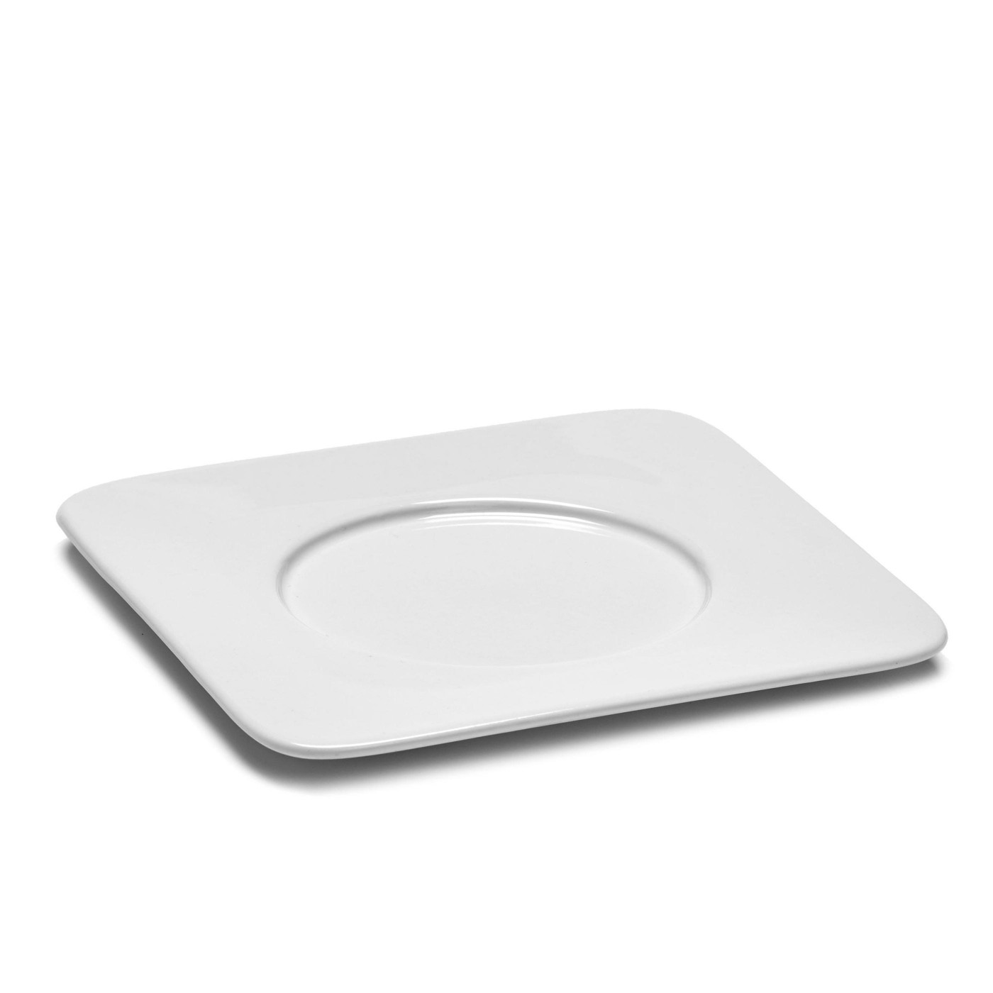 Soucoupe carrée en porcelaine blanche 14,7x14,7cm