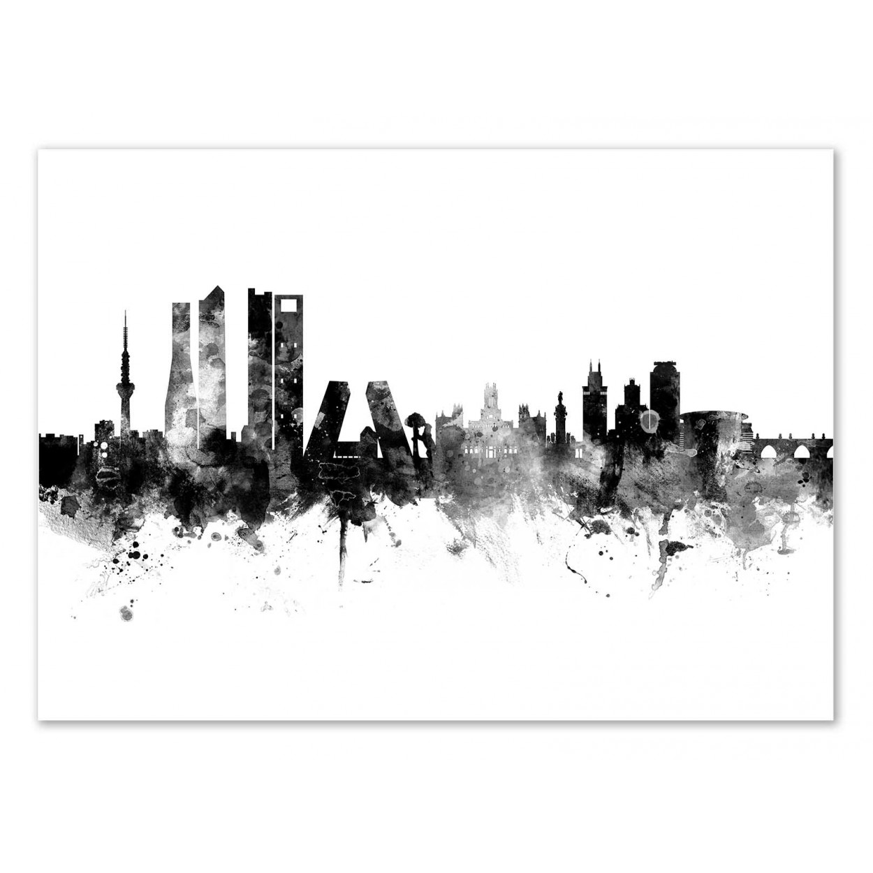 MADRID SPAIN SKYLINE - Affiche d'art 50 x 70 cm MADRID SPAIN SKYLINE - Affiche d'art 50 x 70 cm