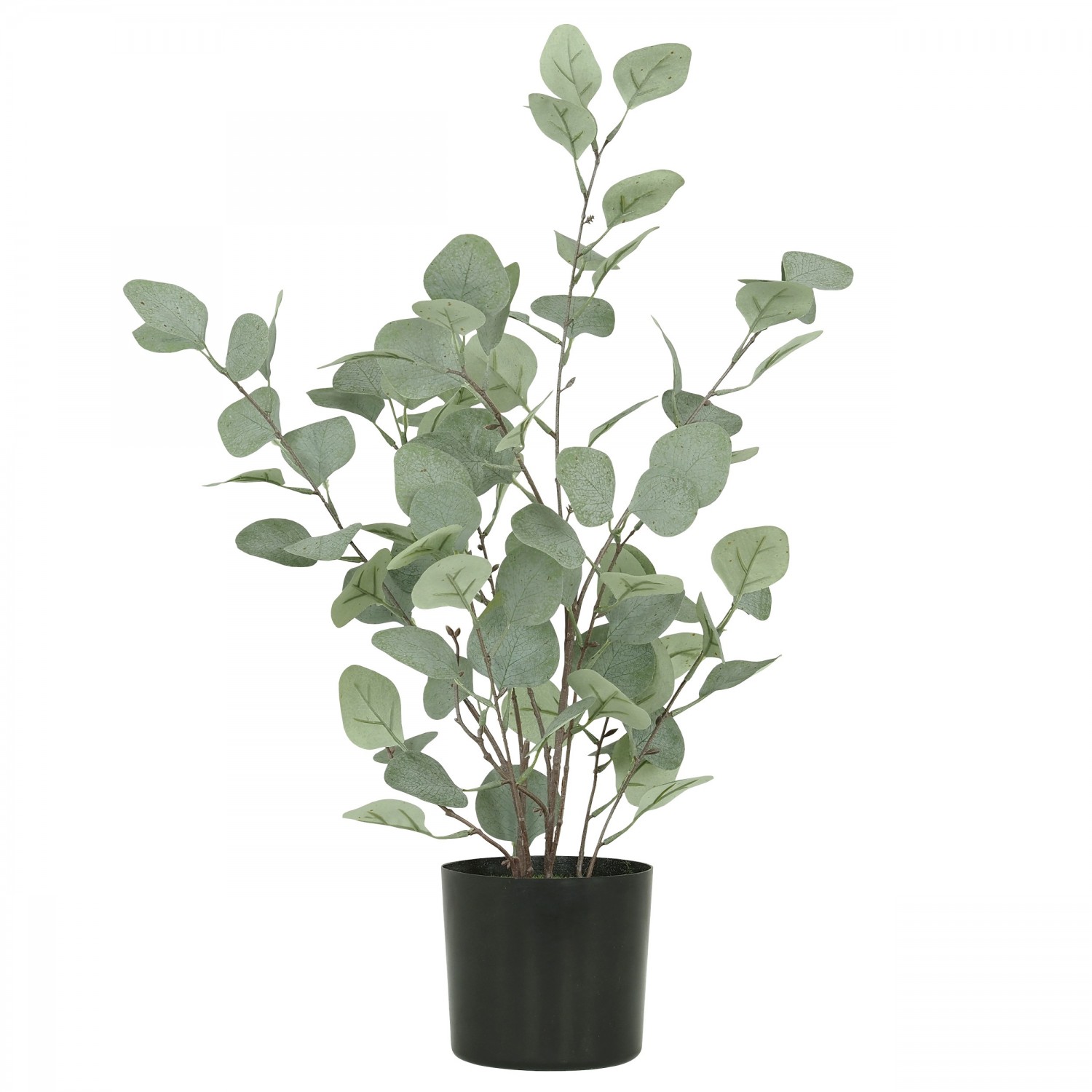 Eucalyptus artificiel vert effet blanchi en pot vert 60cm (photo) Eucalyptus artificiel vert effet blanchi en pot vert 60cm