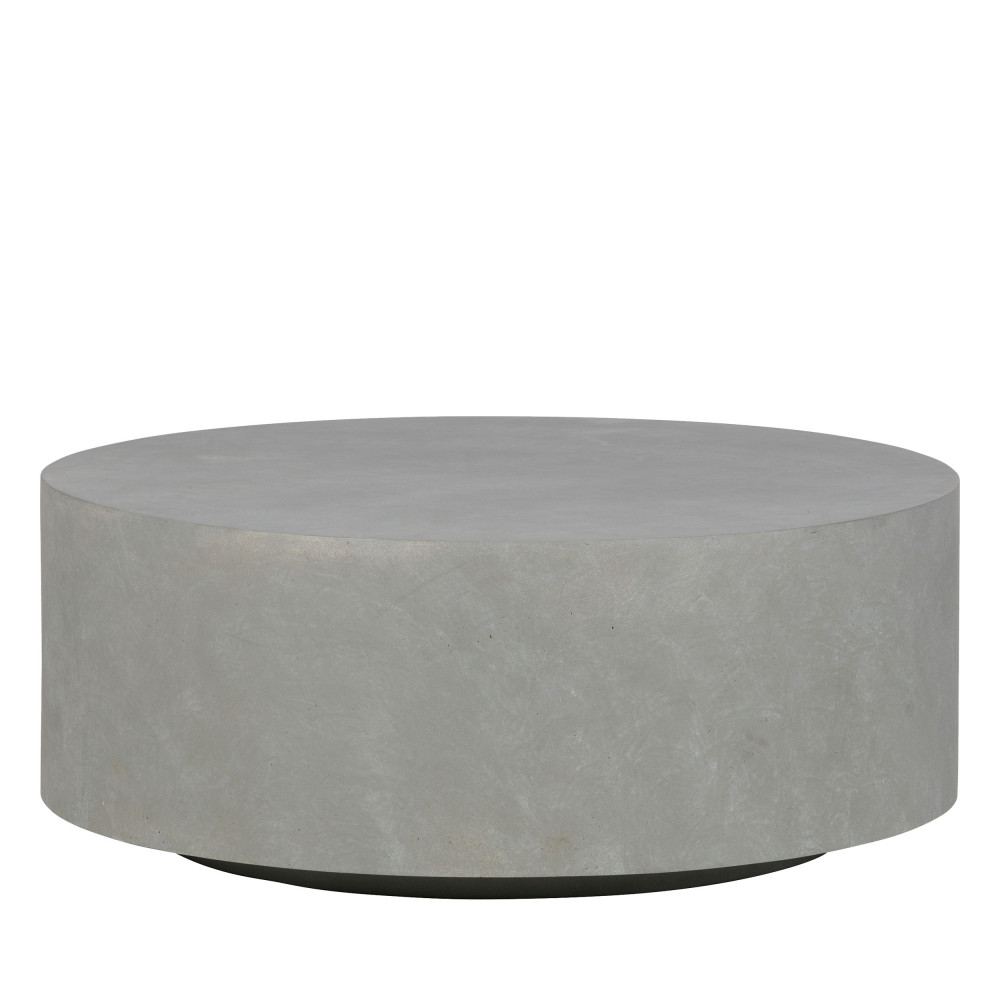 Table basse de jardin en fibre d'argile D80cm gris clair