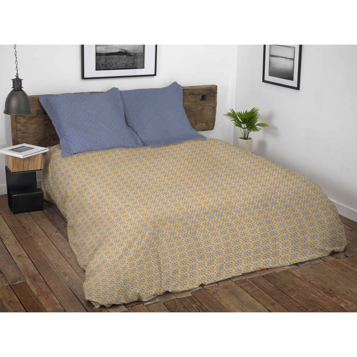 LE MIX Parure de couette 100% coton - Jaune - 220x240 cm LE MIX Parure de couette 100% coton - Jaune - 220x240 cm