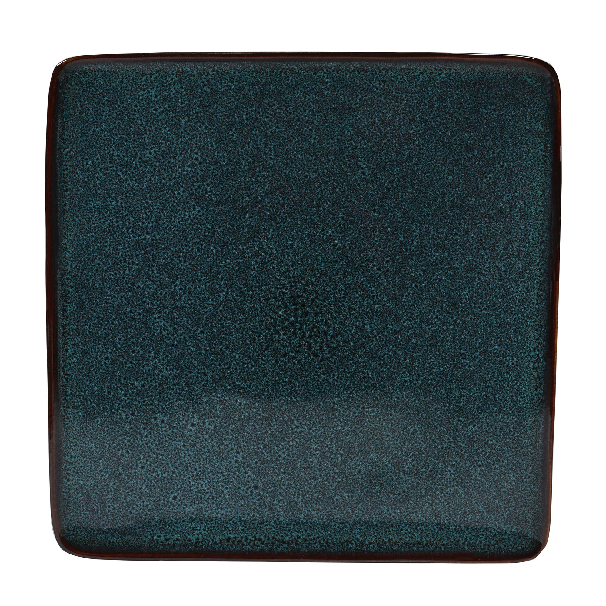 Assiette en grés artisanal bleu 27 cm - Lot de 4