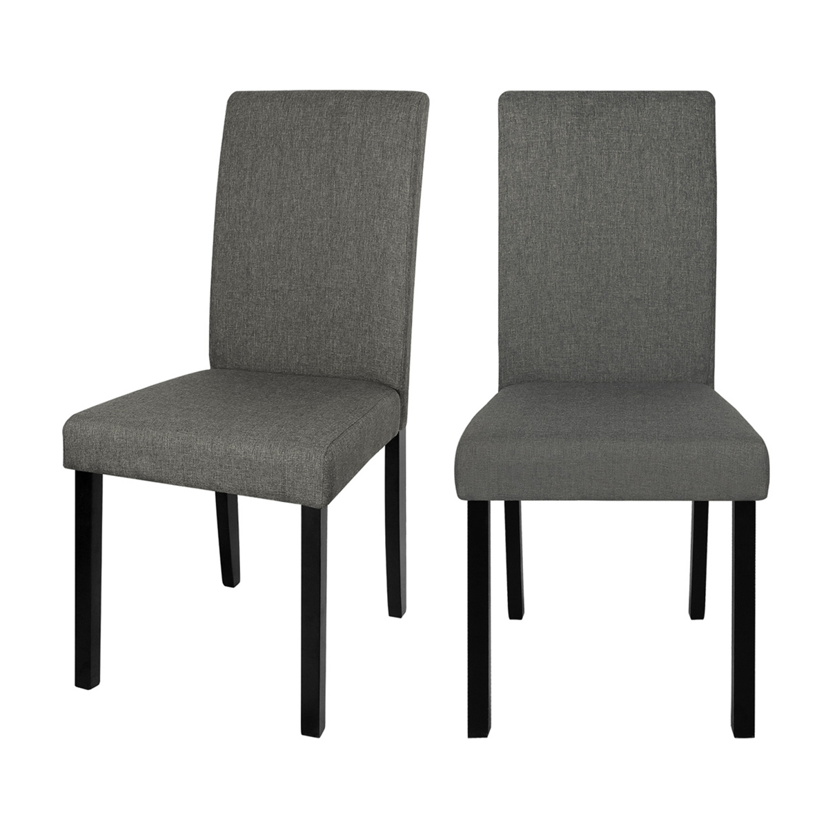 Chaise en tissu gris (lot de 2)