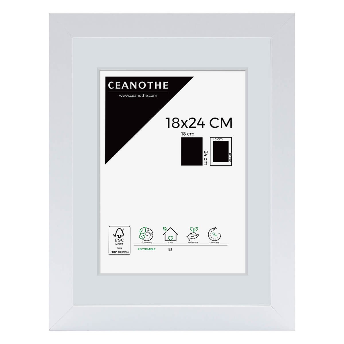 Cadre photo Blanc 18x24 cm Bois reconstitué Cadre photo Blanc 18x24 cm Bois reconstitué