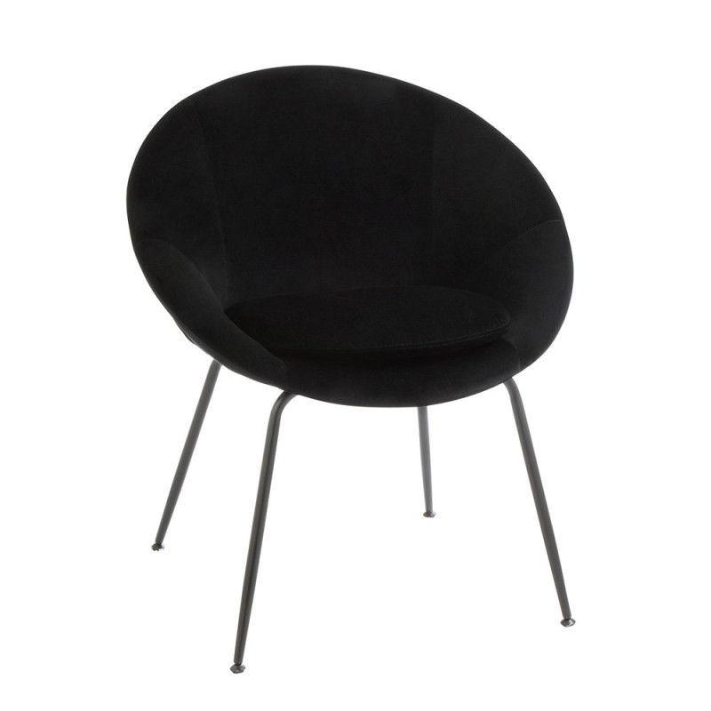 Petit fauteuil rond en velours noir