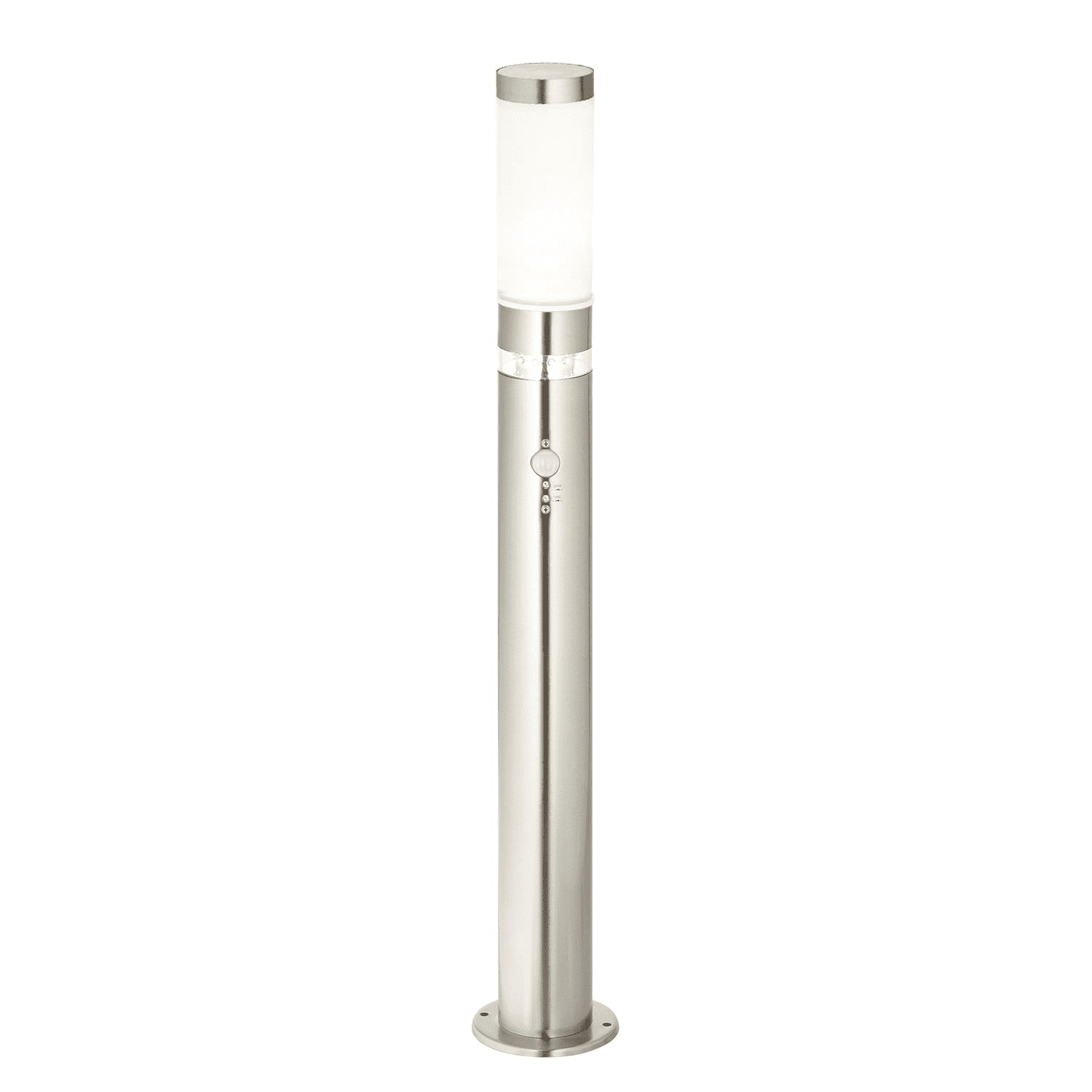 Borne LED d'extérieur avec détecteur inox H77cm