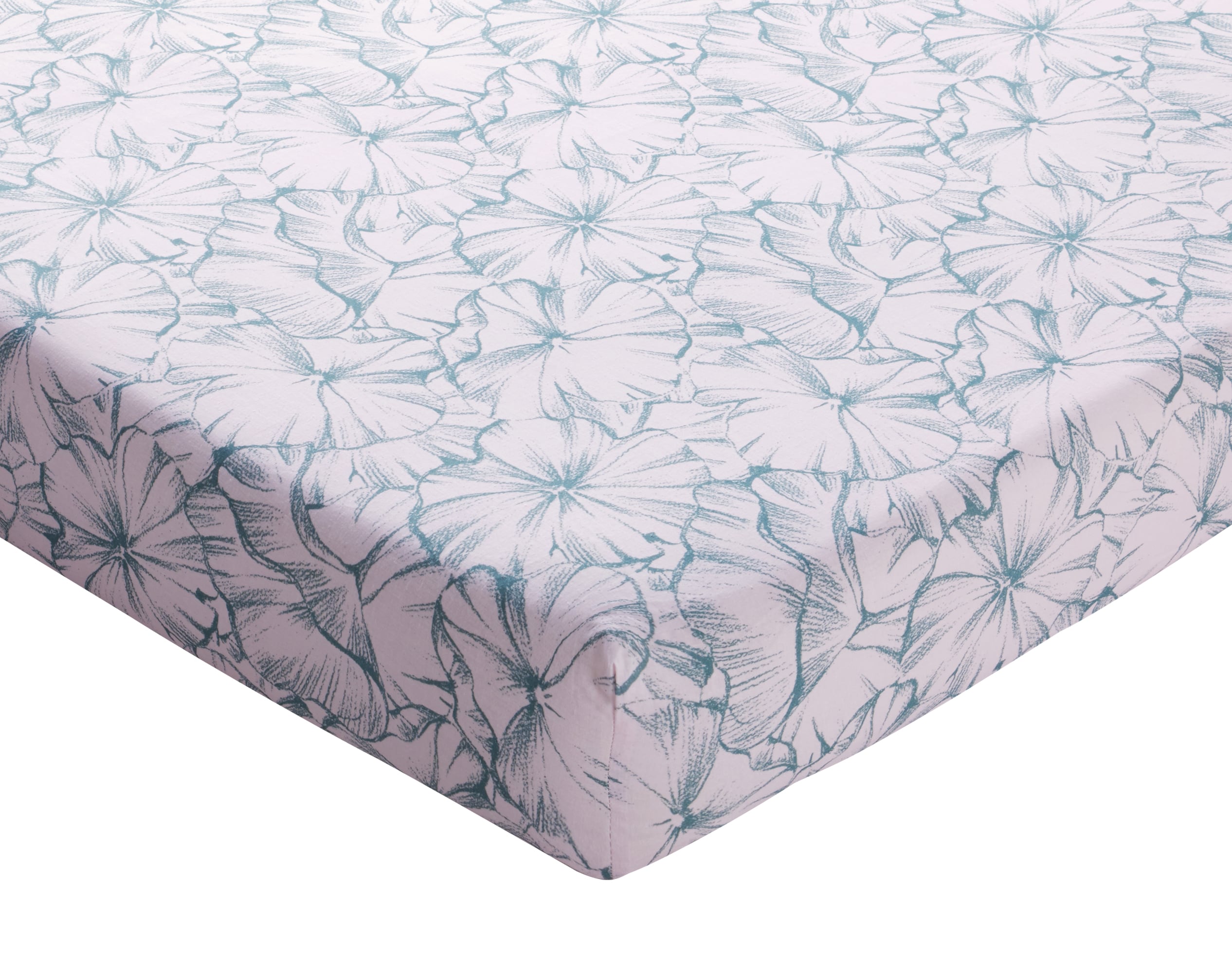Drap-housse 140x190 en coton vert (photo) Drap-housse 140x190 en coton vert
