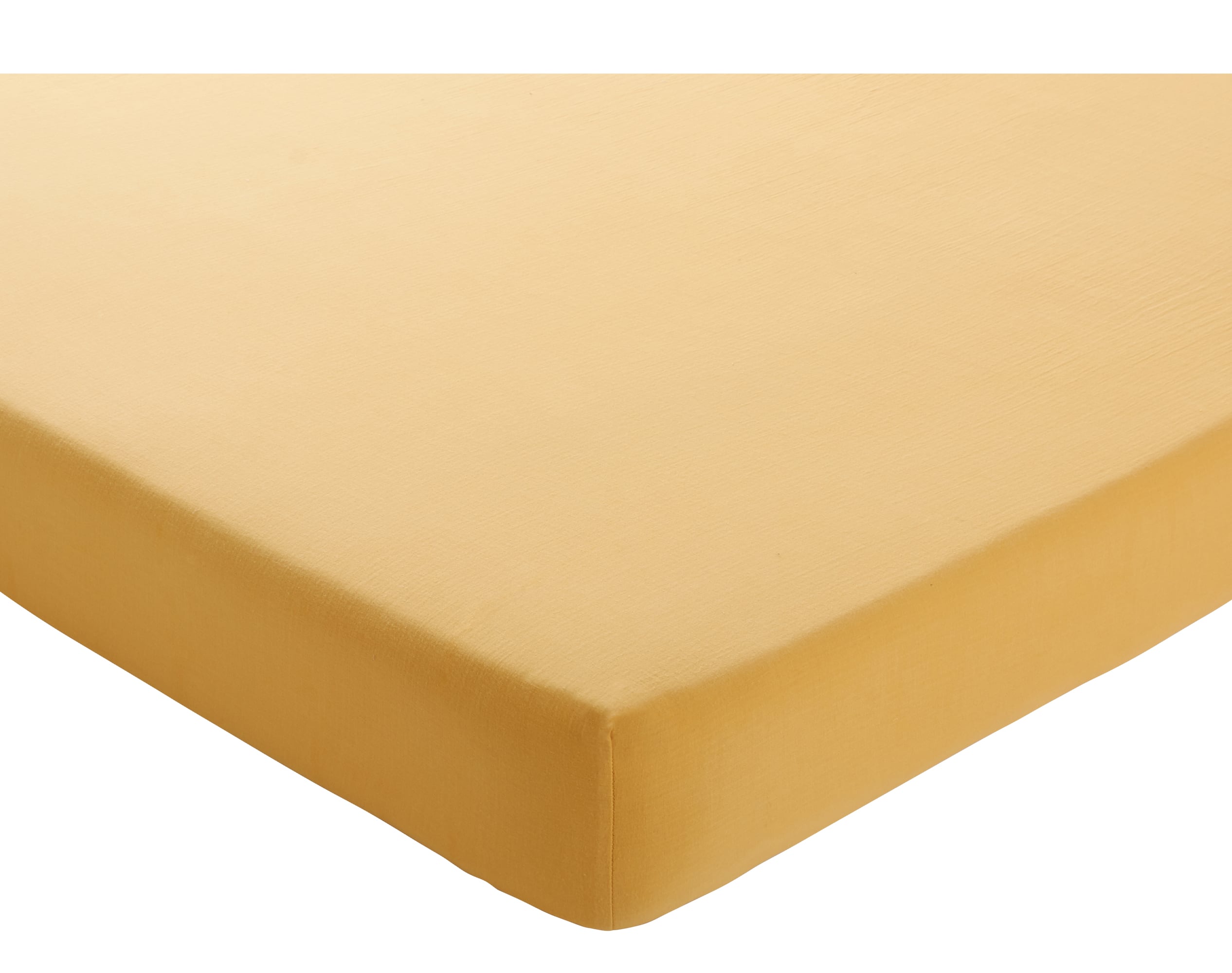 Drap-housse 90x200 en gaze de coton jaune (photo) Drap-housse 90x200 en gaze de coton jaune