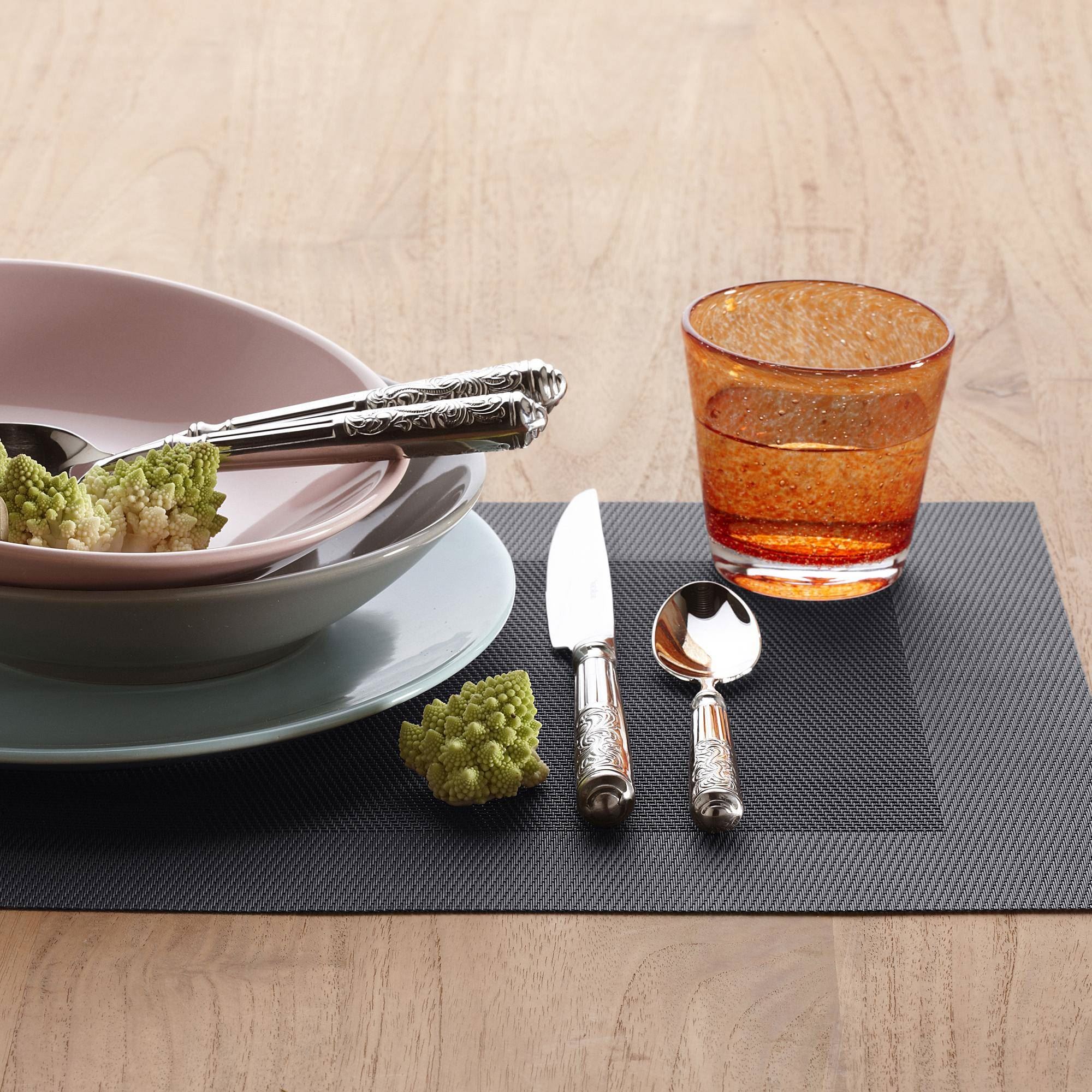 Lot de 2 sets de table unis gris anthracite 45x30 Lot de 2 sets de table unis gris anthracite 45x30