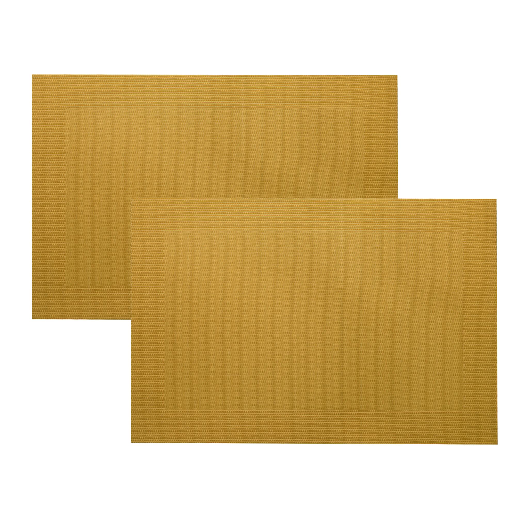 Lot de 2 sets de table unis jaune curry 45x30 Lot de 2 sets de table unis jaune curry 45x30