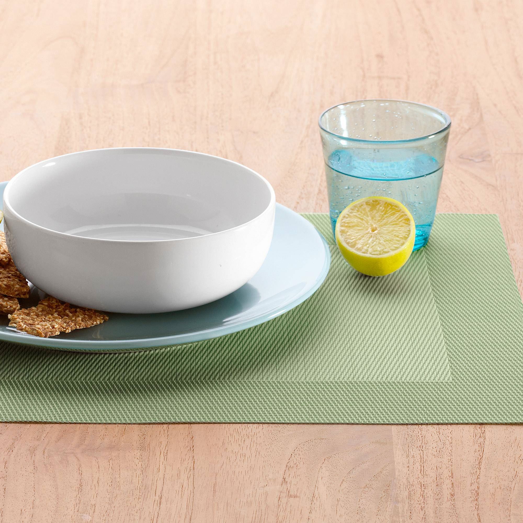 Lot de 2 sets de table unis vert céladon 45x30 Lot de 2 sets de table unis vert céladon 45x30