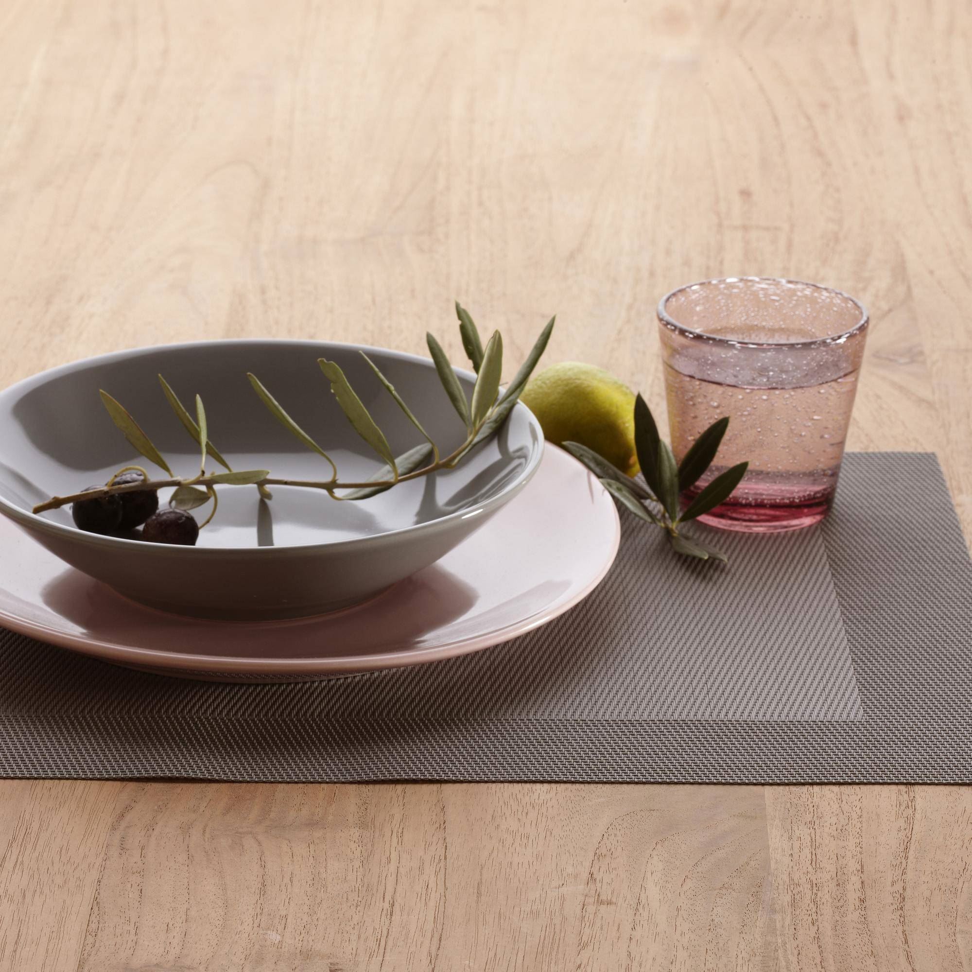 Lot de 2 sets de table unis gris 45x30 Lot de 2 sets de table unis gris 45x30