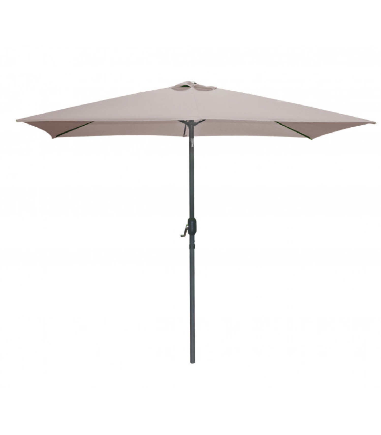 Parasol inclinable avec manivelle en aluminium et toile gris taupe Parasol inclinable avec manivelle en aluminium et toile gris taupe