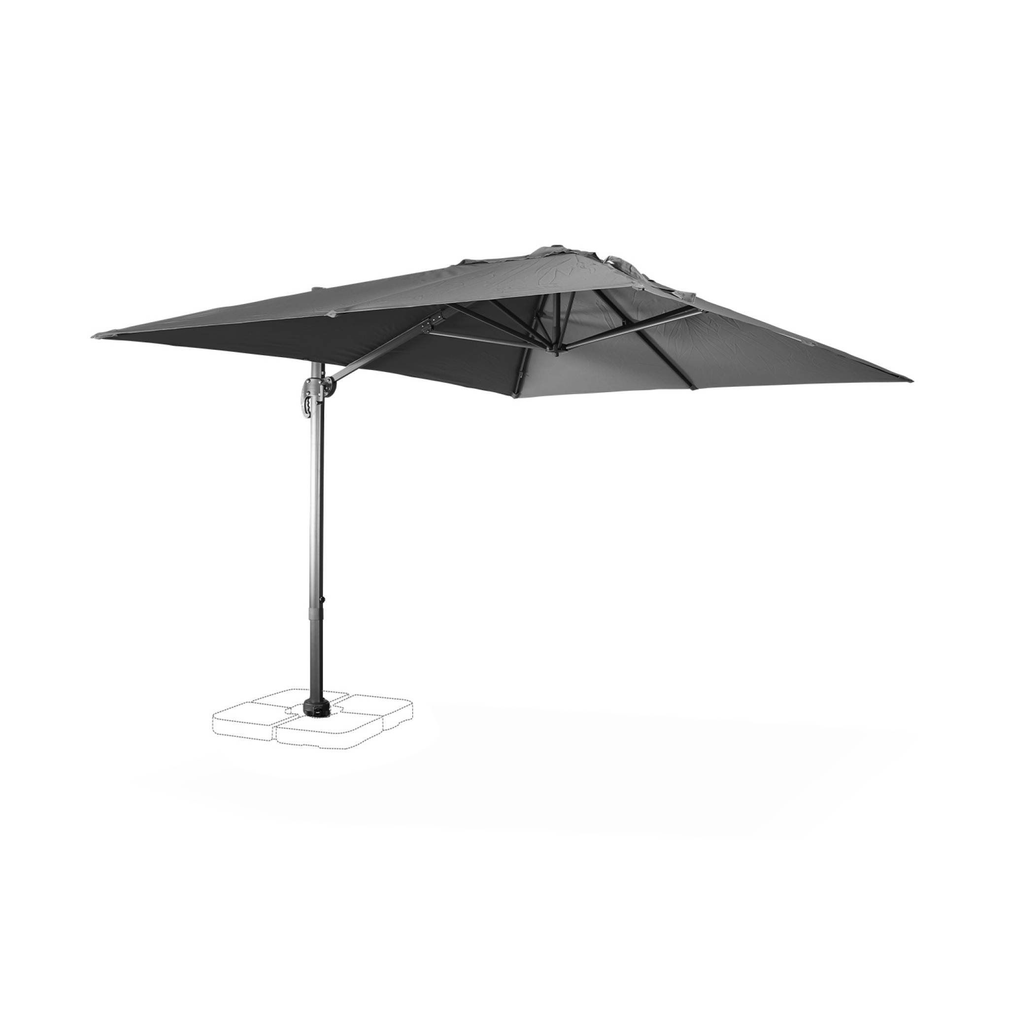 Parasol déporté rectangulaire 3x4m excentré inclinable