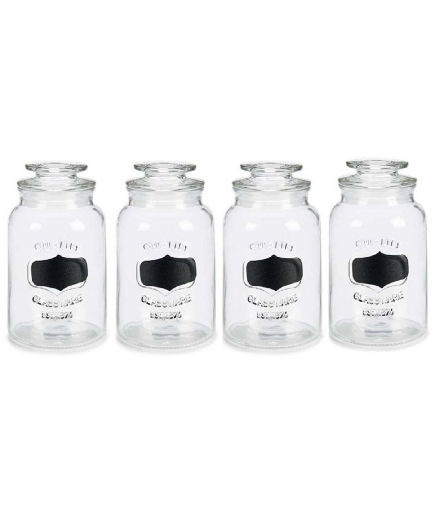Bonbonnières en verre classiques rondes - Lot de 4 Bonbonnières en verre classiques rondes - Lot de 4