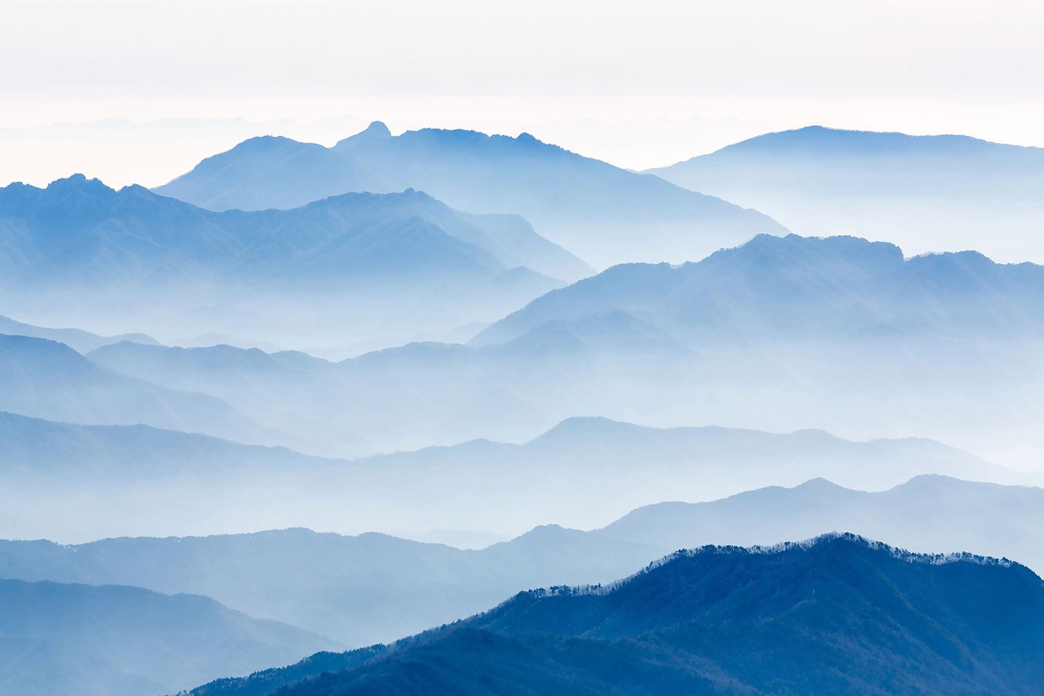 Tableau montagnes bleues 100x60