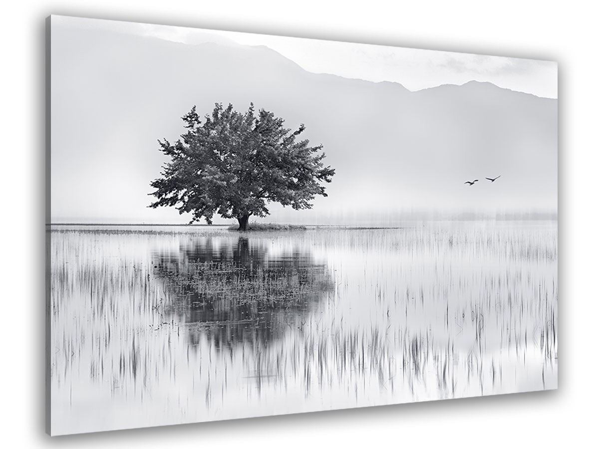 Tableau nature reflets d'eau toile imprimée 100x60cm
