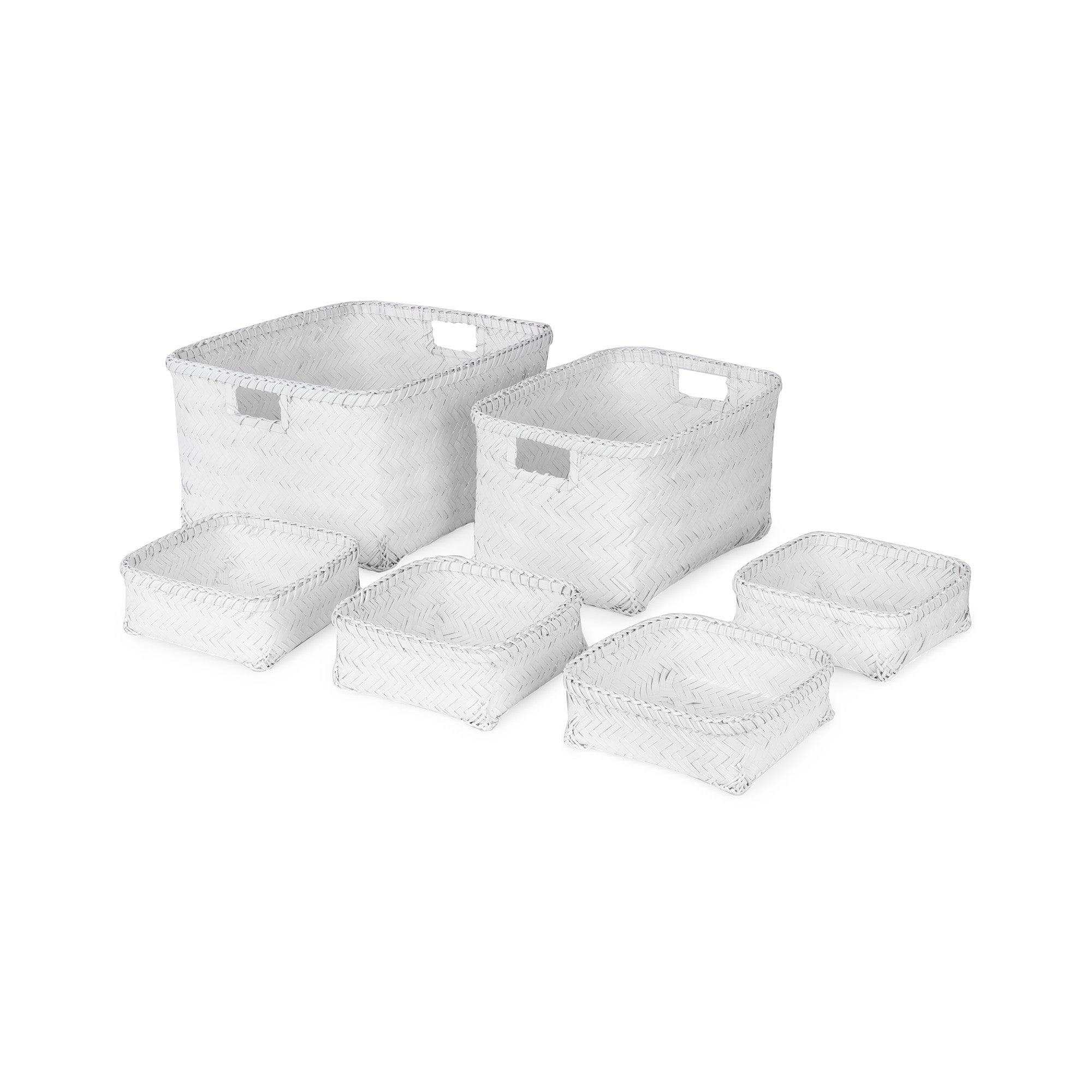 Paniers de rangement blancs - Lot de 6 Paniers de rangement blancs - Lot de 6