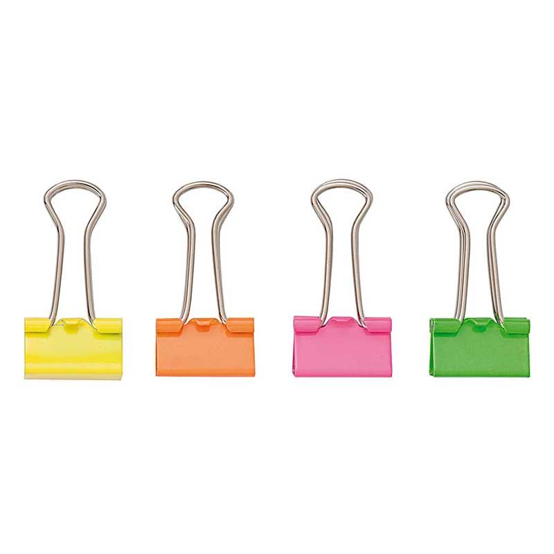 4 pinces double clip fluo 19mm (photo) 4 pinces double clip fluo 19mm