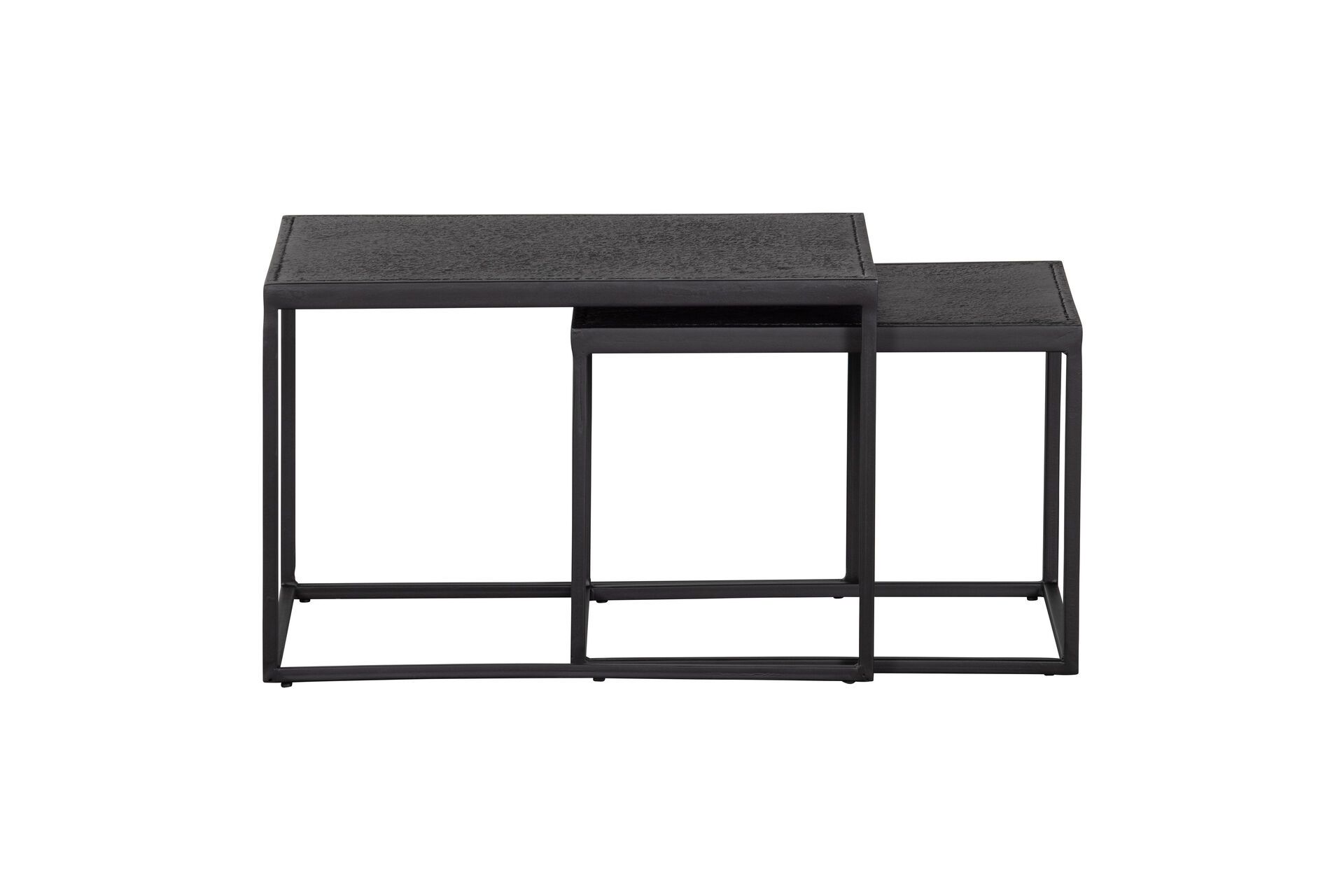 Lot de 2 tables gigognes extérieur en métal noir