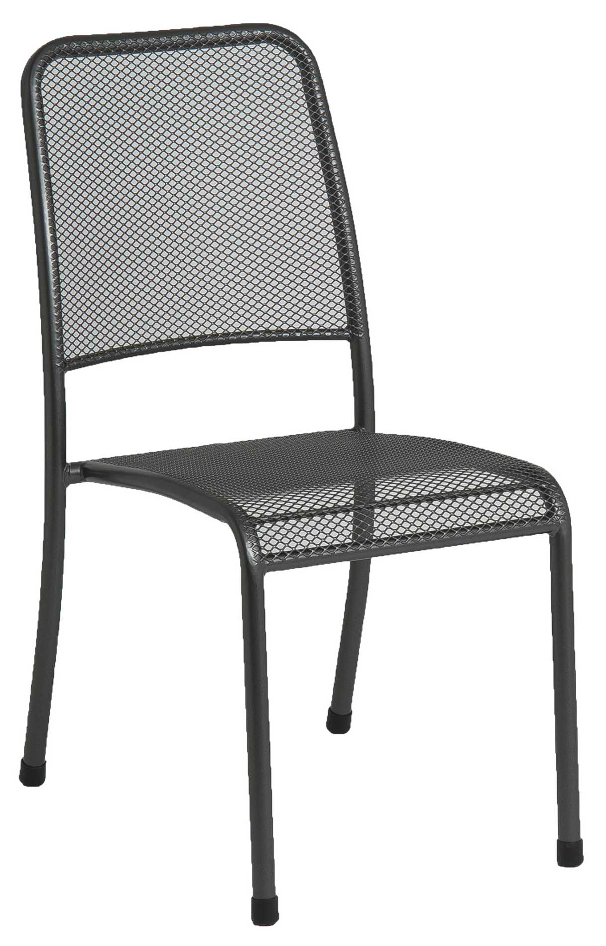 Chaise empilable en acier gris