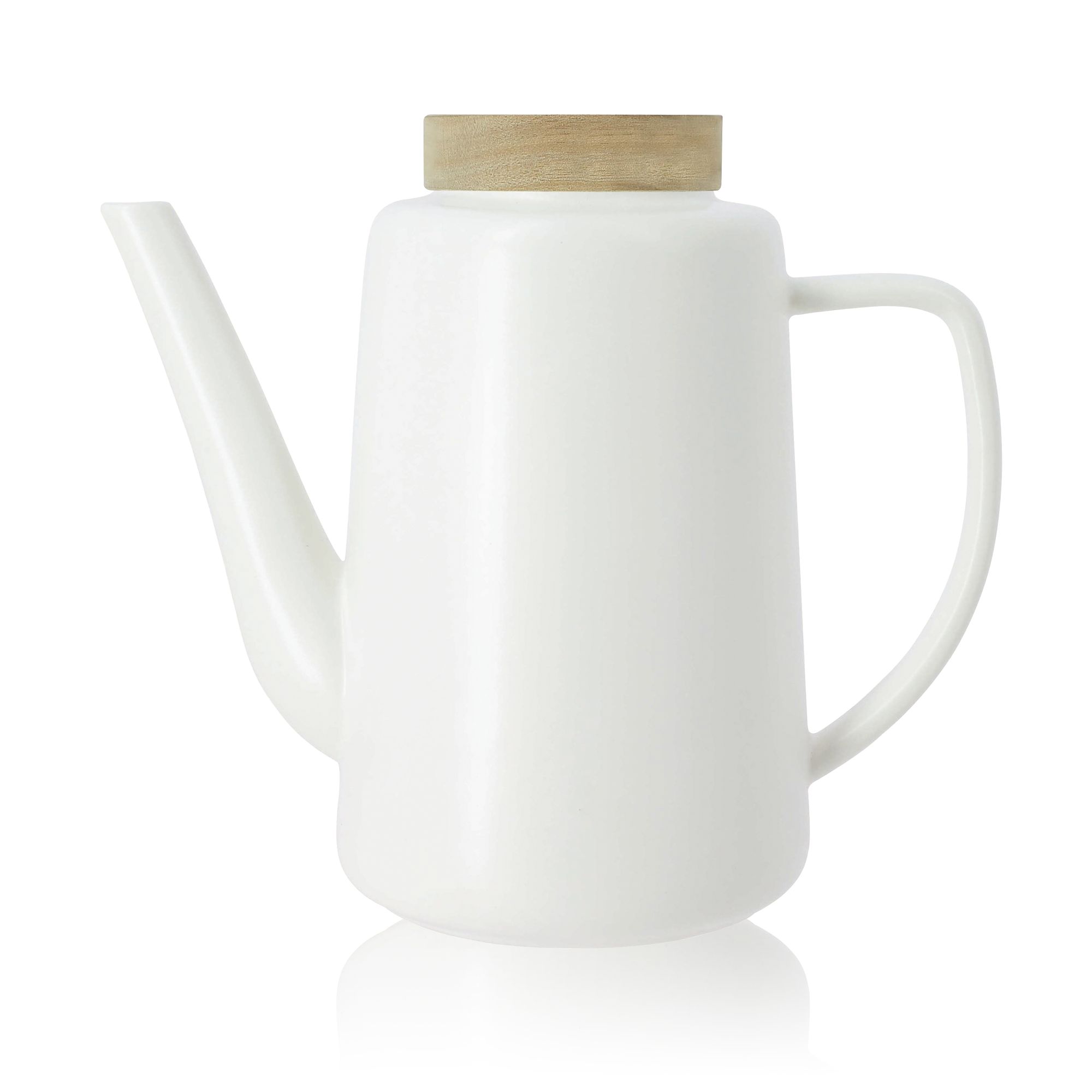 Théière avec couvercle en porcelaine et acacia 1,2L Théière avec couvercle en porcelaine et acacia 1,2L