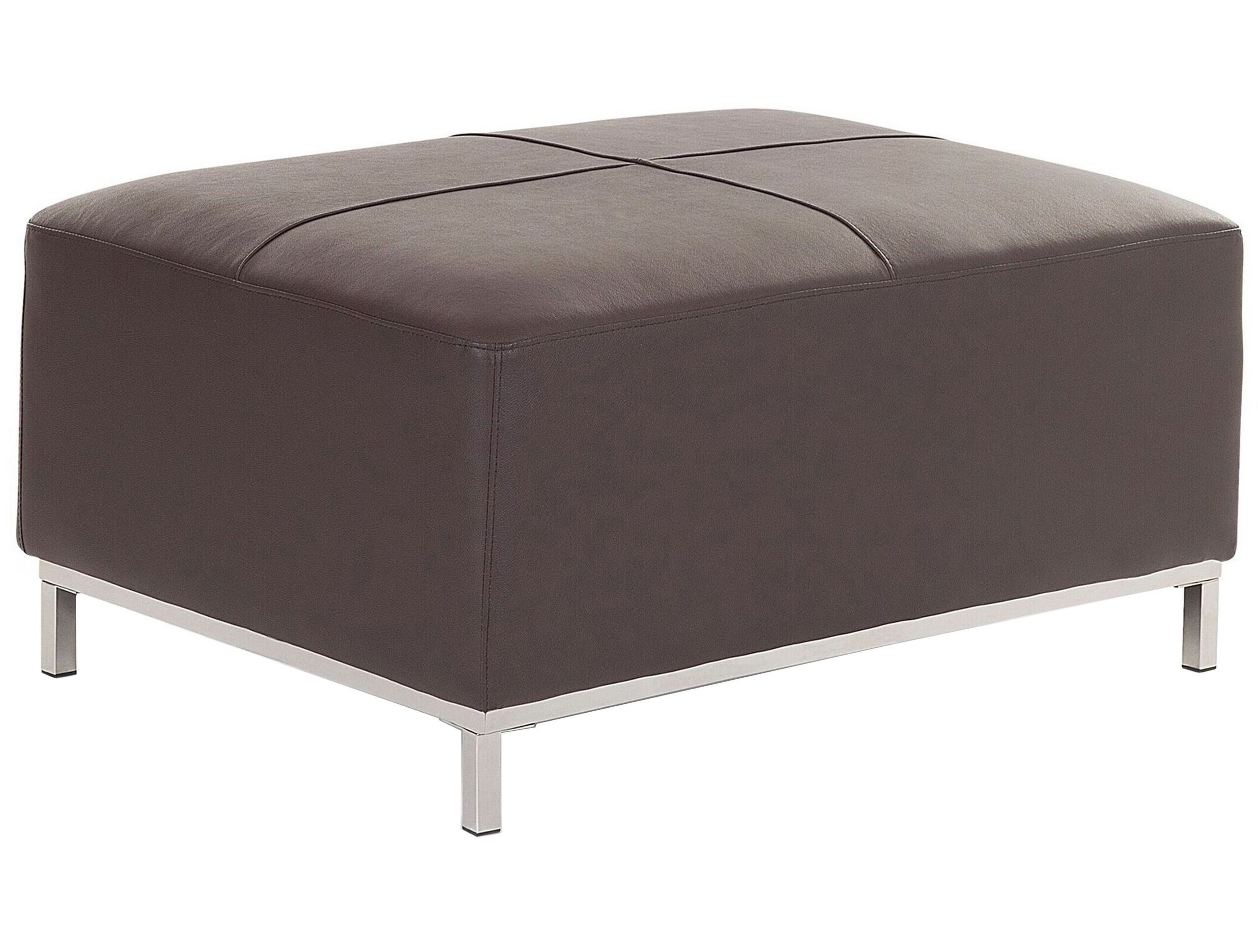 Pouf en cuir marron (photo) Pouf en cuir marron