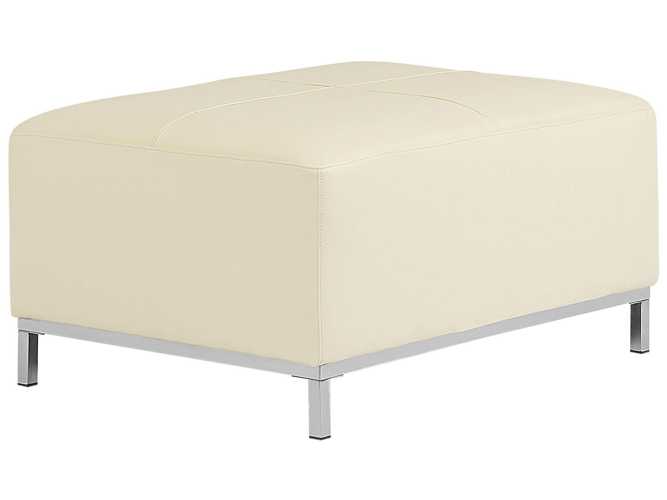 Pouf en cuir beige (photo) Pouf en cuir beige