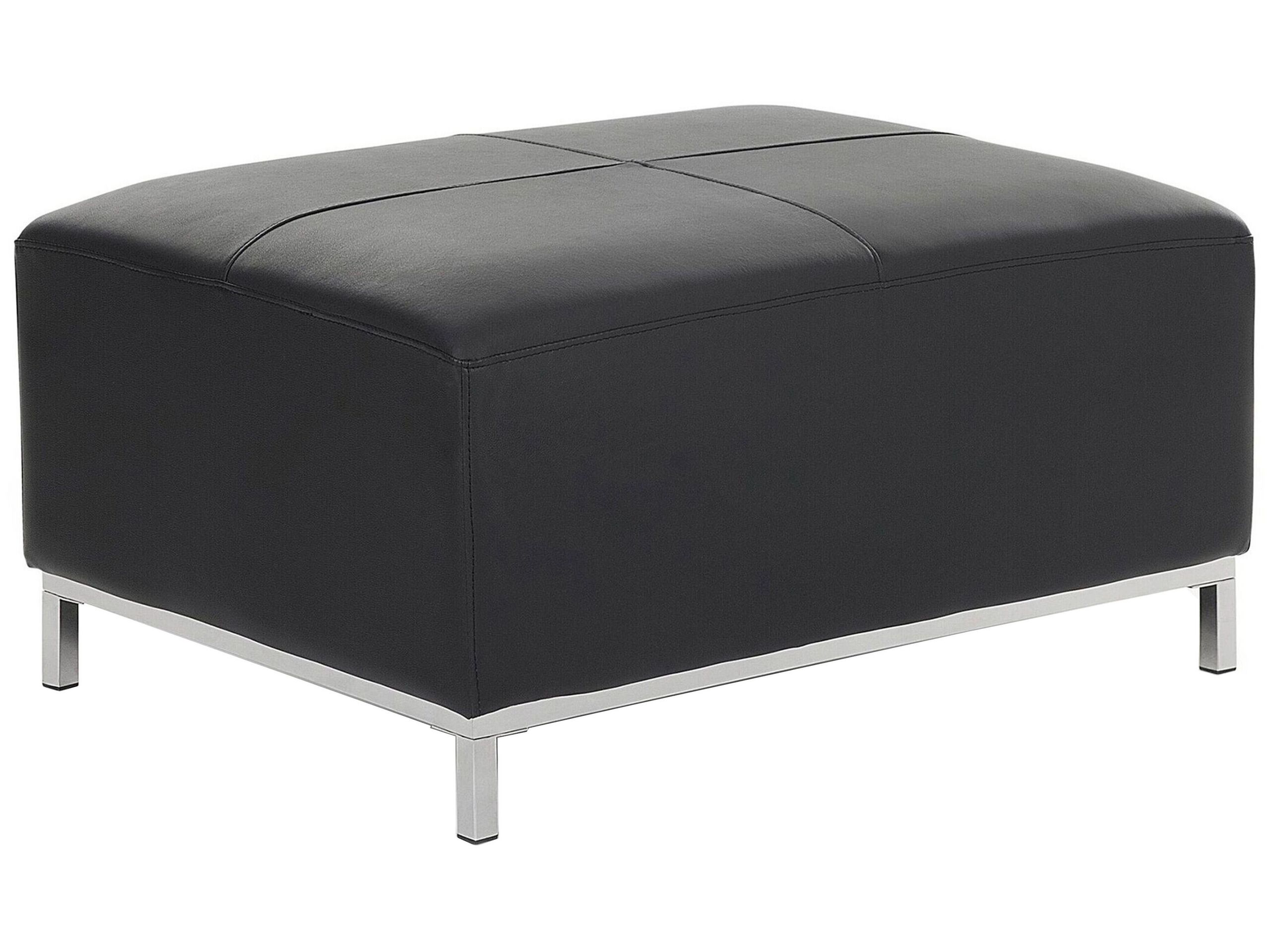 Pouf en cuir noir (photo) Pouf en cuir noir