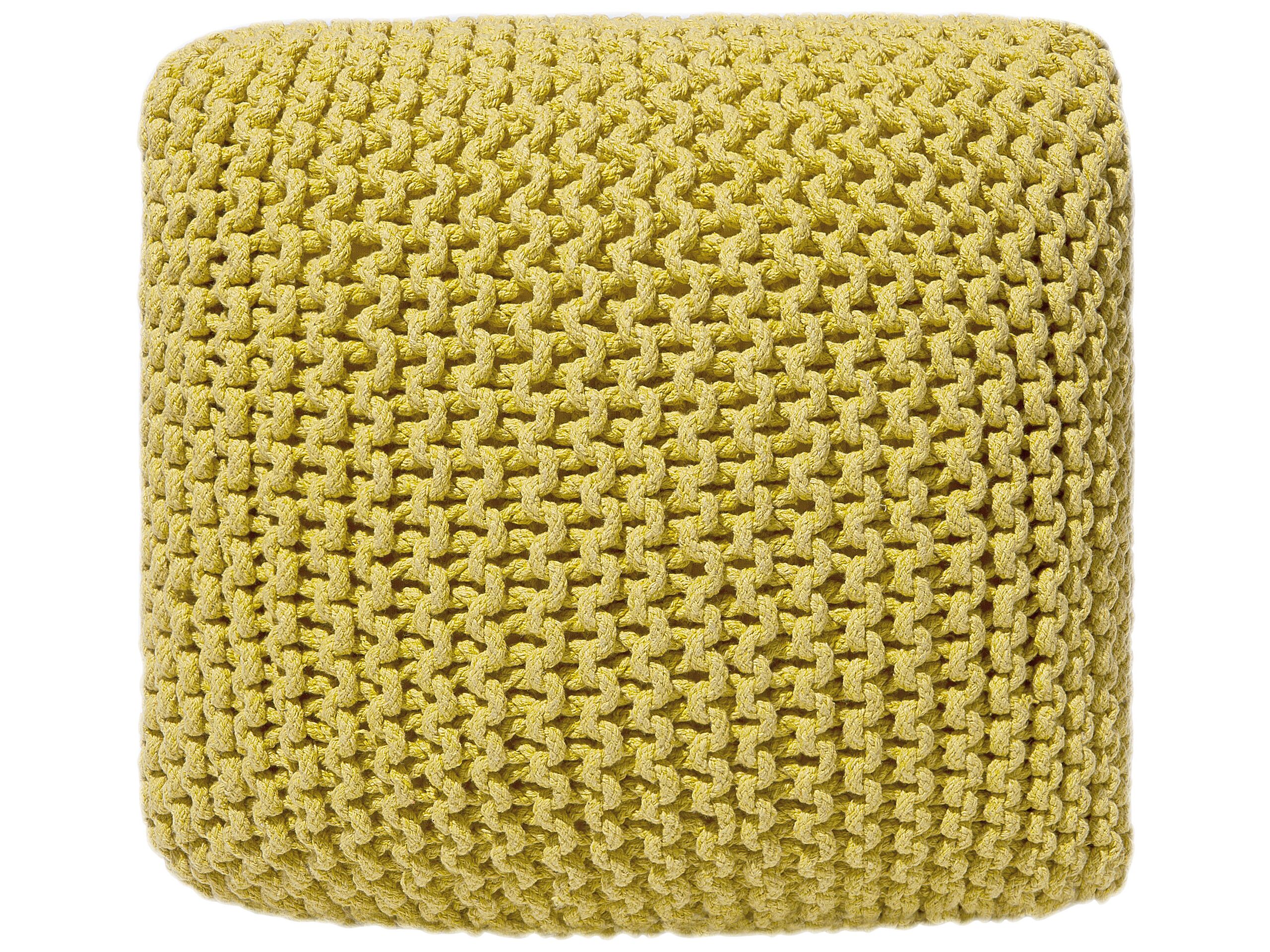 Pouf en coton jaune 50 cm (photo) Pouf en coton jaune 50 cm