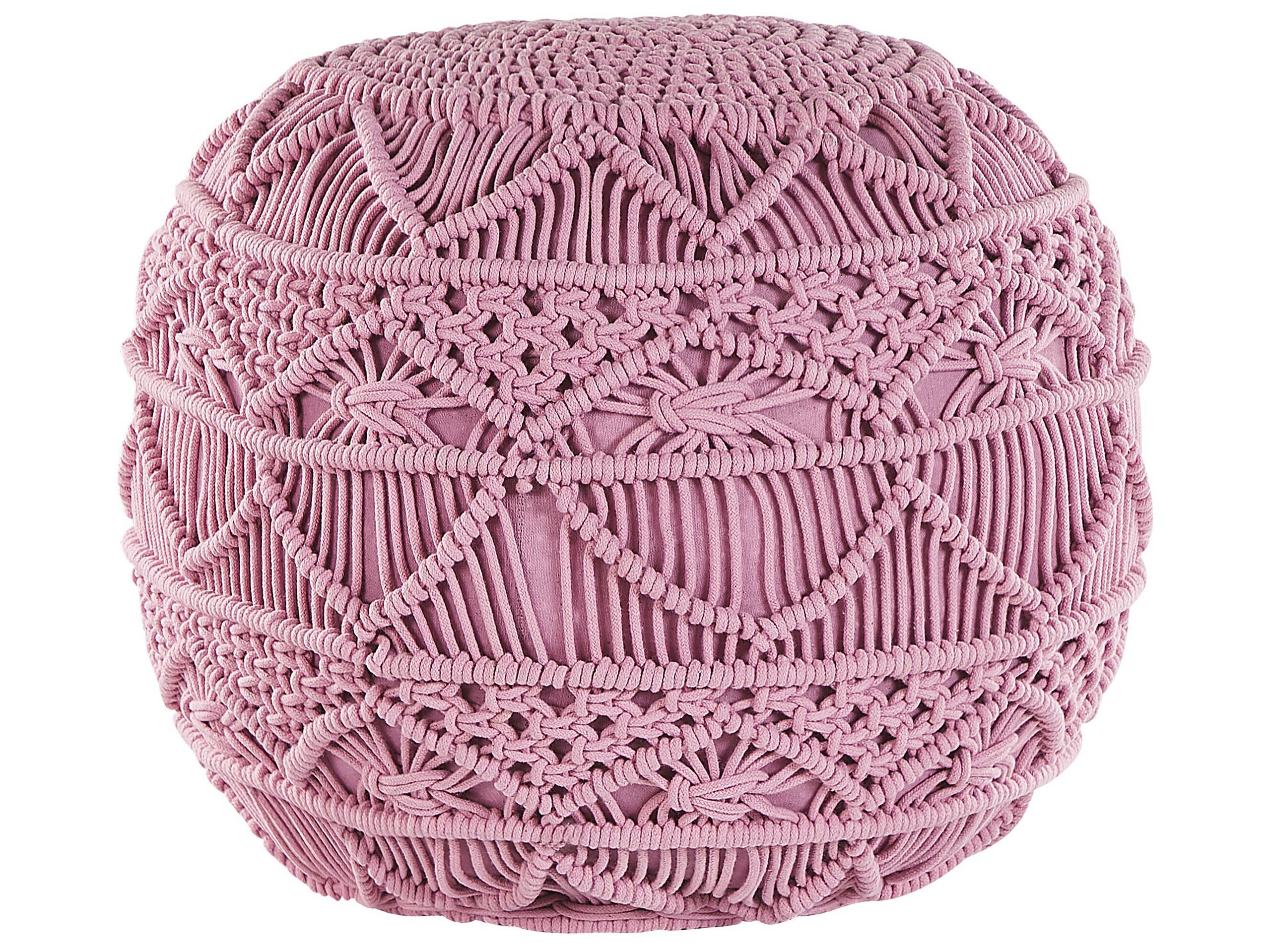 pouf en coton rose ⌀ 40 cm