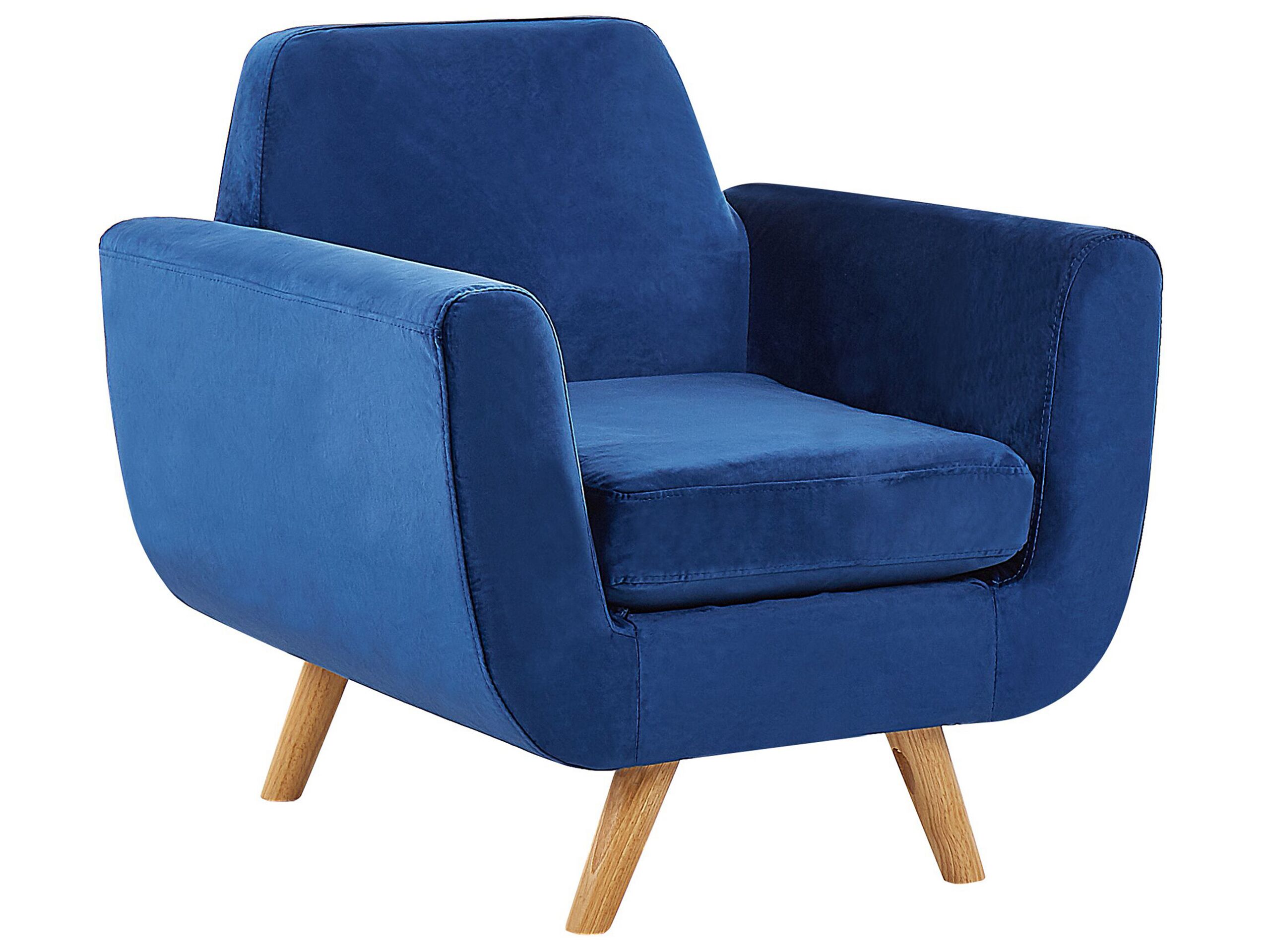 Fauteuil en velours bleu marine housse amovible (photo) Fauteuil en velours bleu marine housse amovible