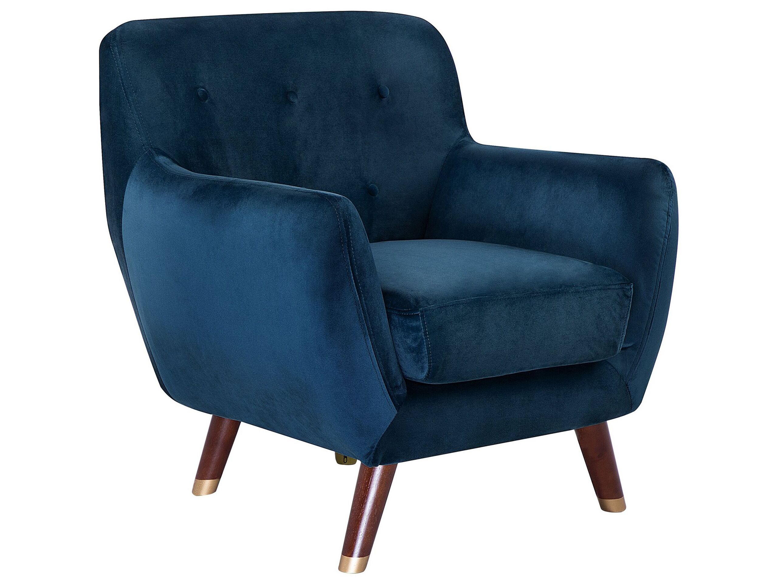 Fauteuil en velours bleu marine (photo) Fauteuil en velours bleu marine