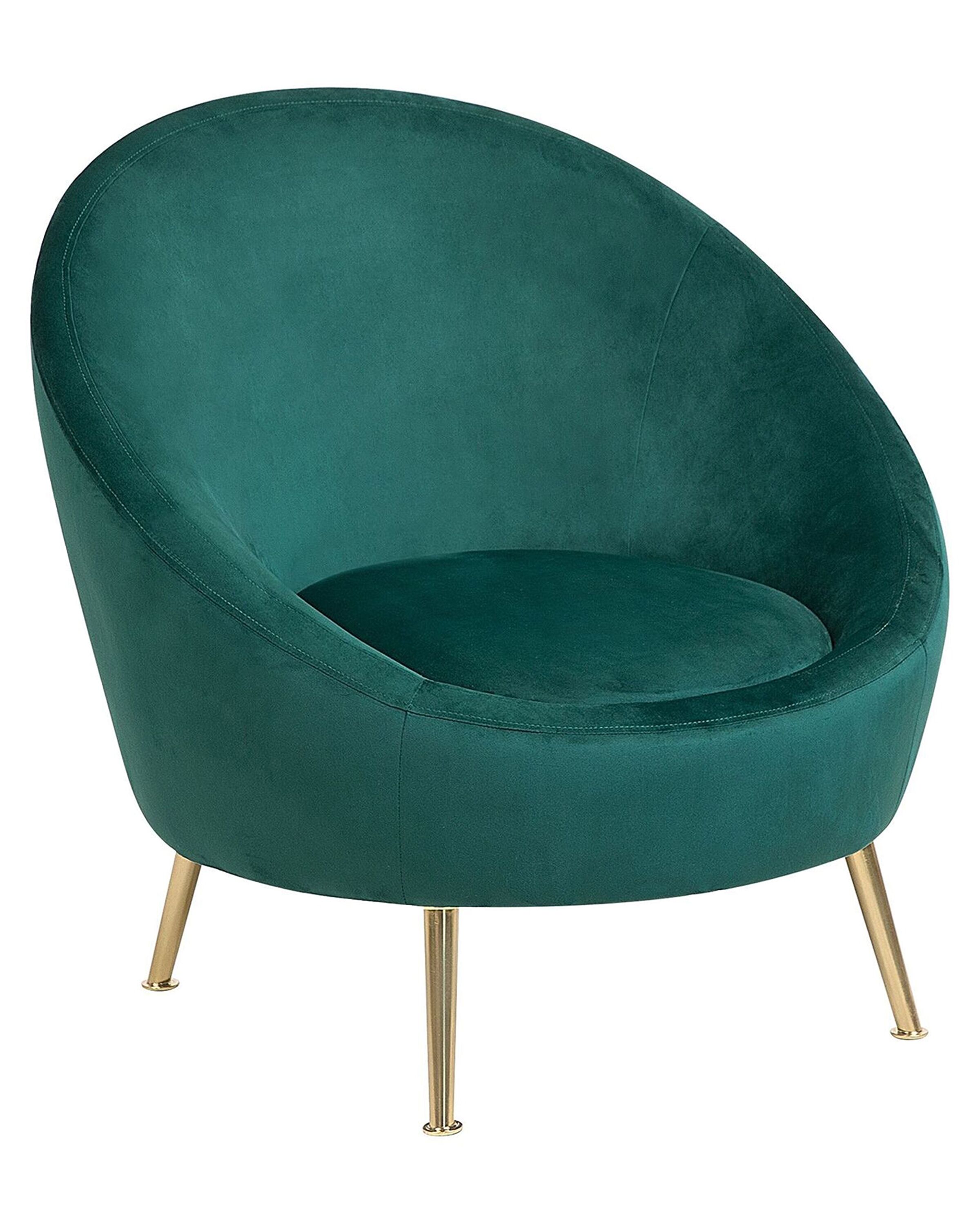 Fauteuil en velours vert foncé (photo) Fauteuil en velours vert foncé