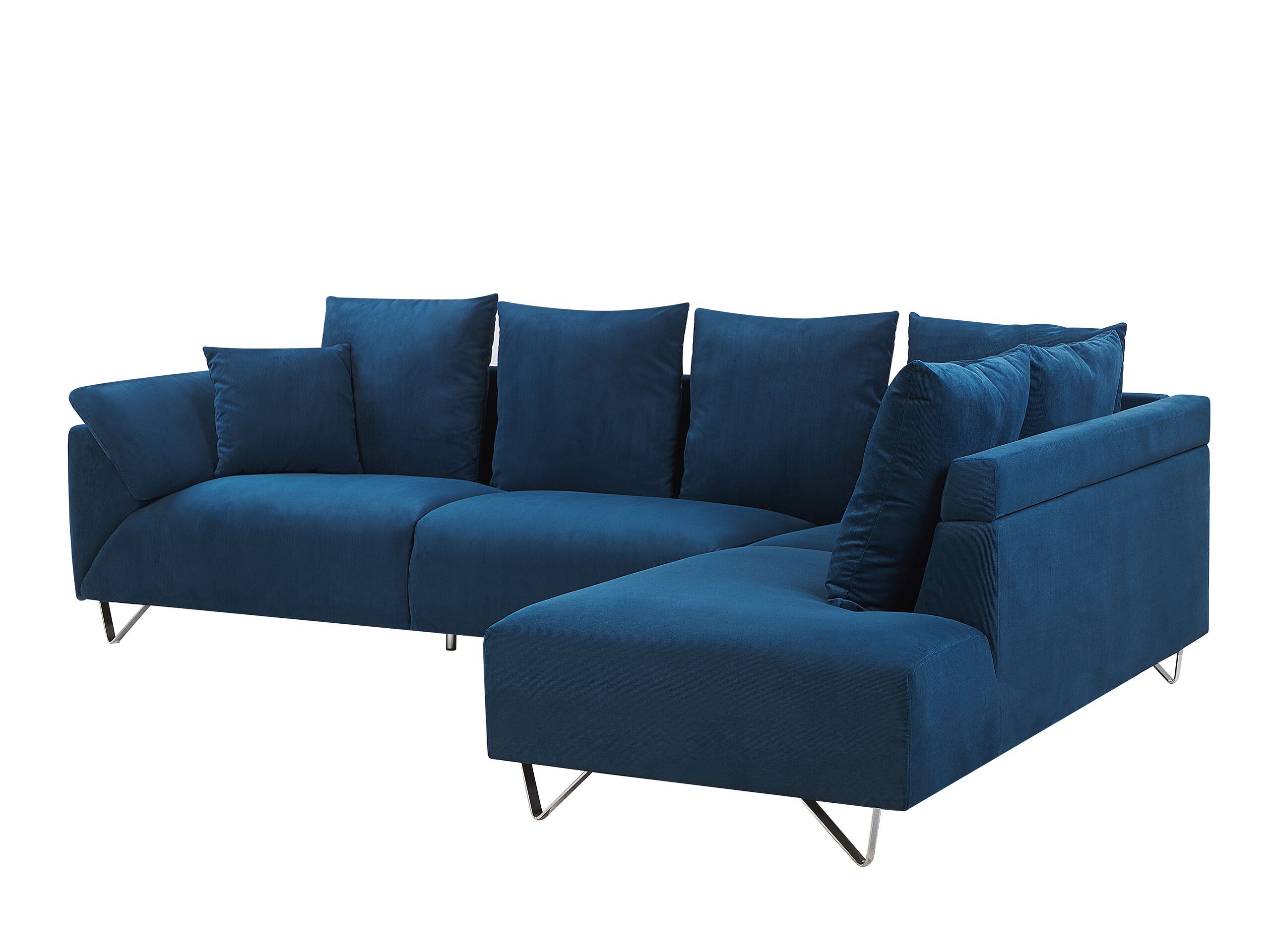 Canapé d'angle 6 places Bleu Tissu Moderne Confort