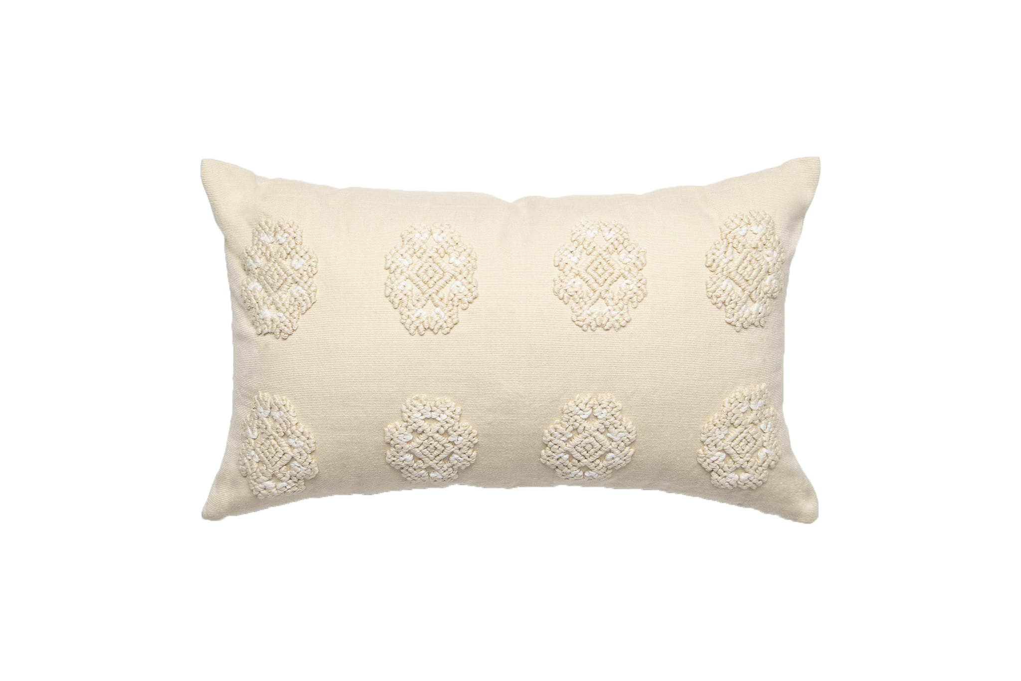 Coussin brodé en coton sable 30x50 Coussin brodé en coton sable 30x50