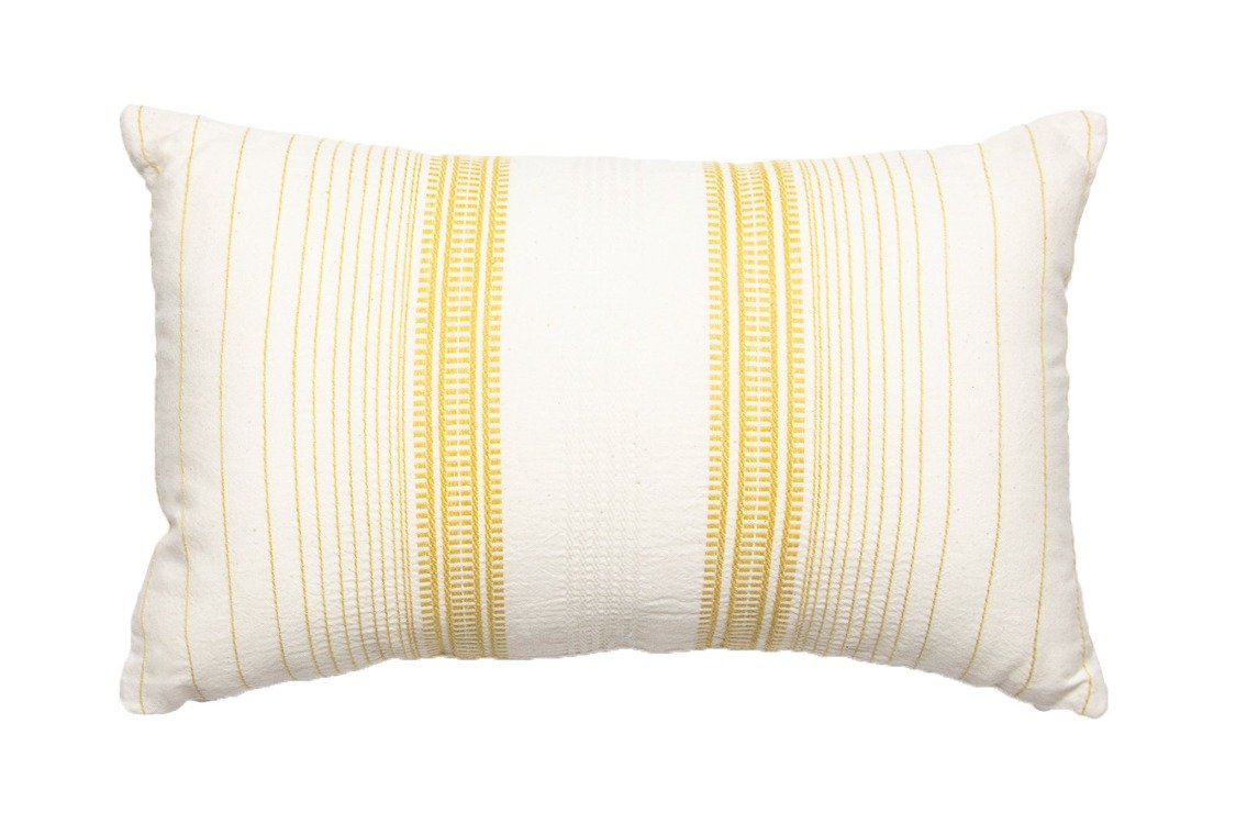 Coussin rayé en coton ocre 30x50 Coussin rayé en coton ocre 30x50