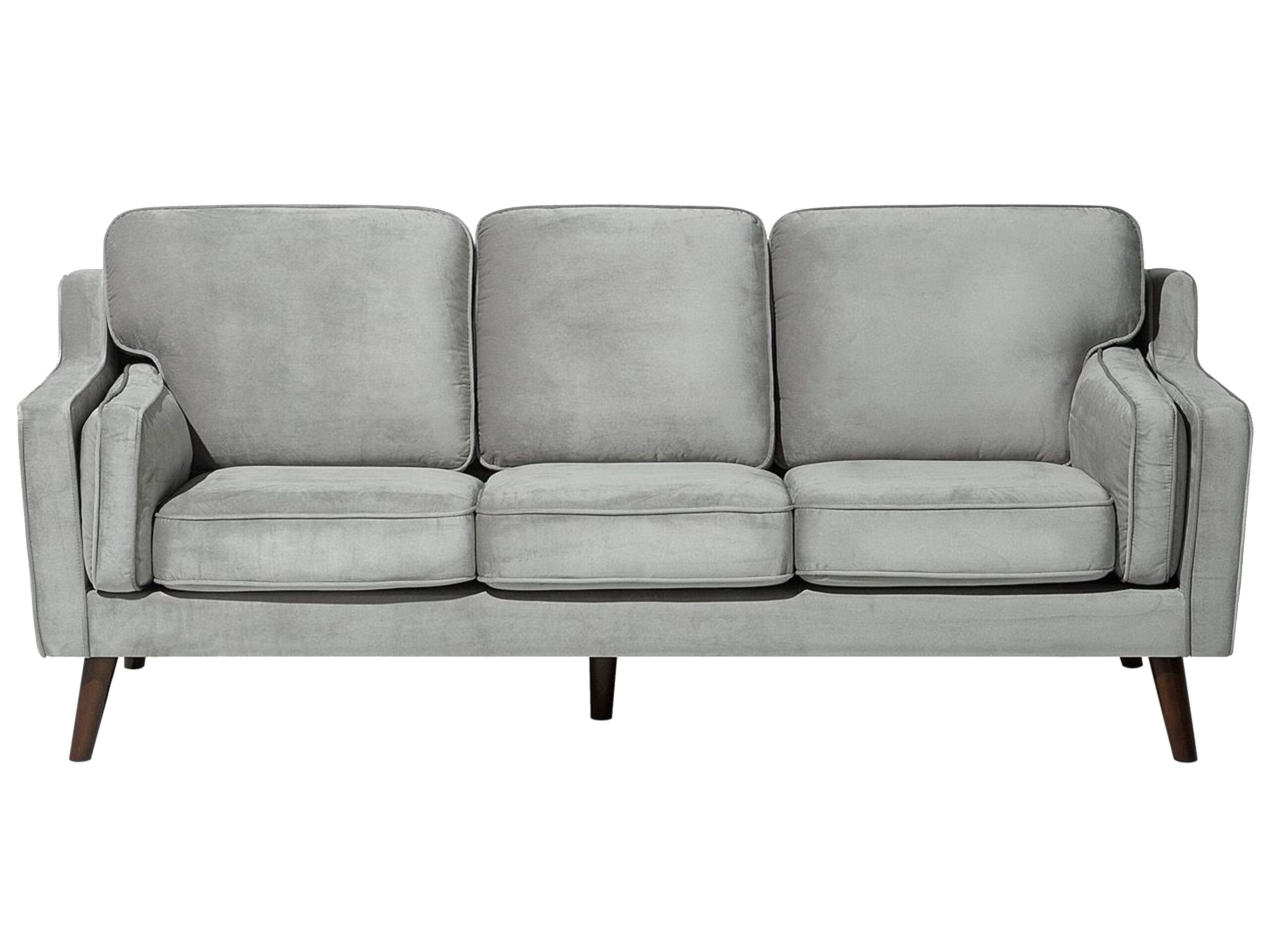 Canapé 3 places en velours gris clair (photo) Canapé 3 places en velours gris clair