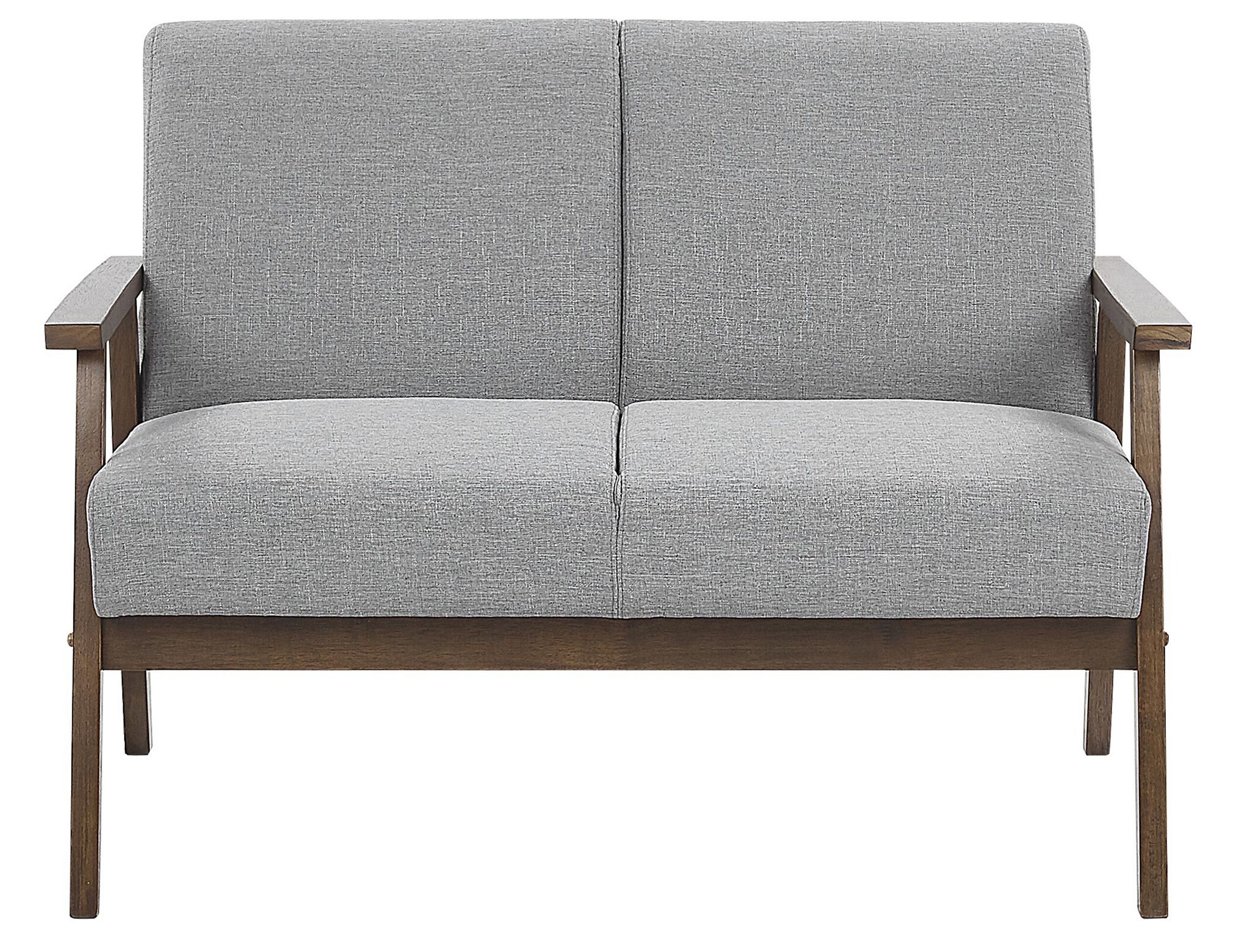 Canapé 2 places 2 personnes en polyester gris