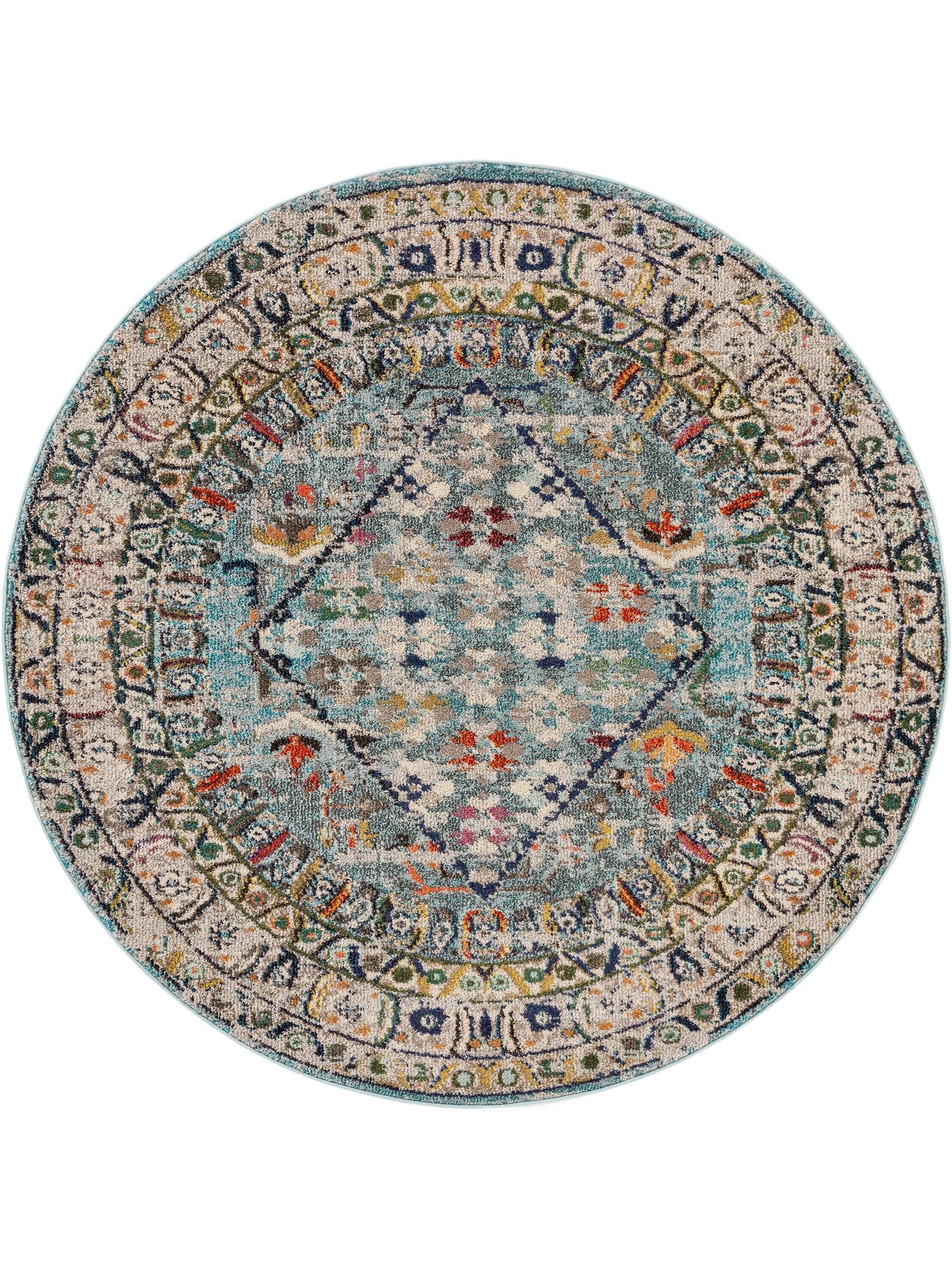 Tapis bleu D 180 rond Tapis bleu D 180 rond