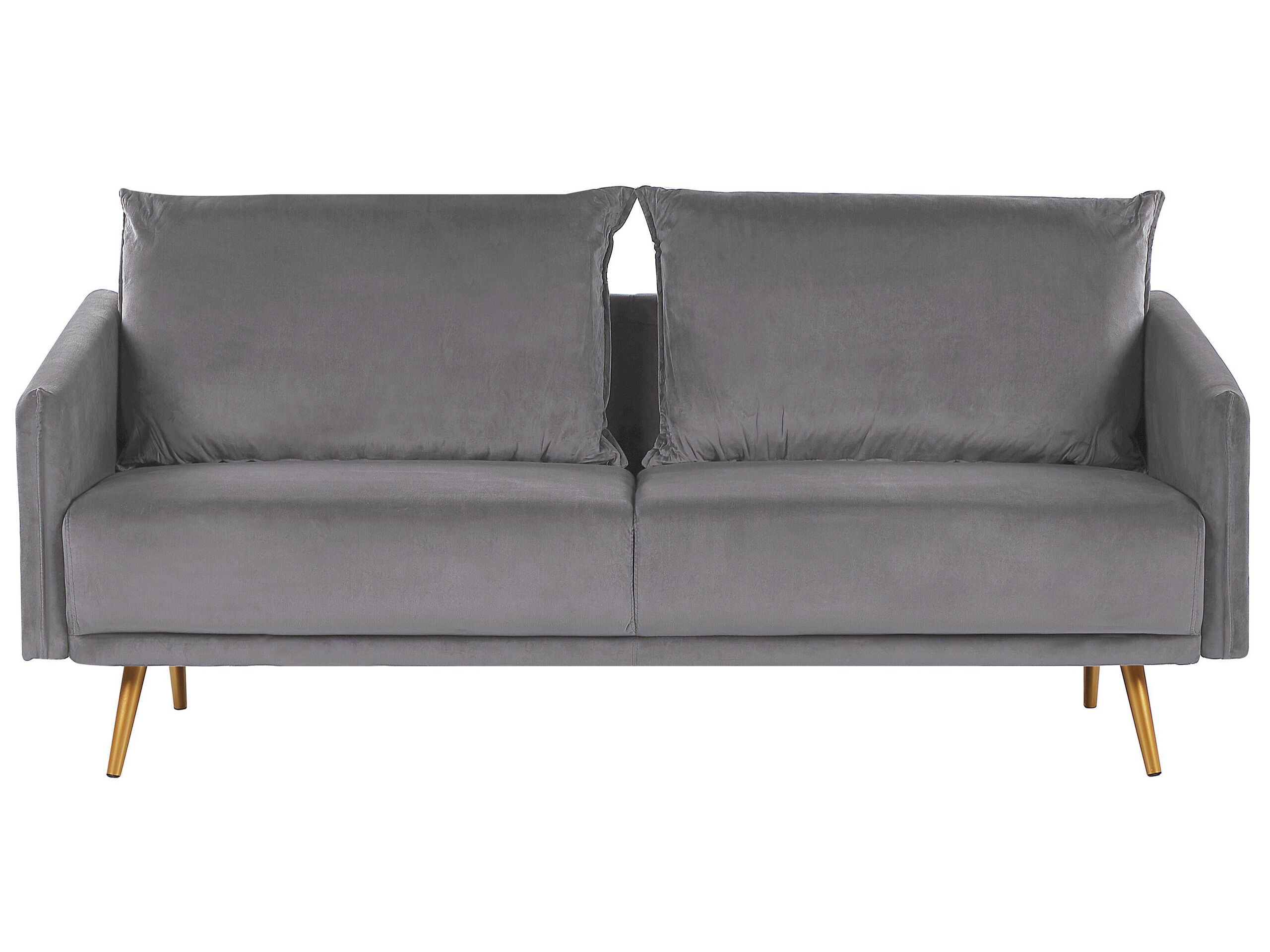 Canapé 3 places en velours gris (photo) Canapé 3 places en velours gris
