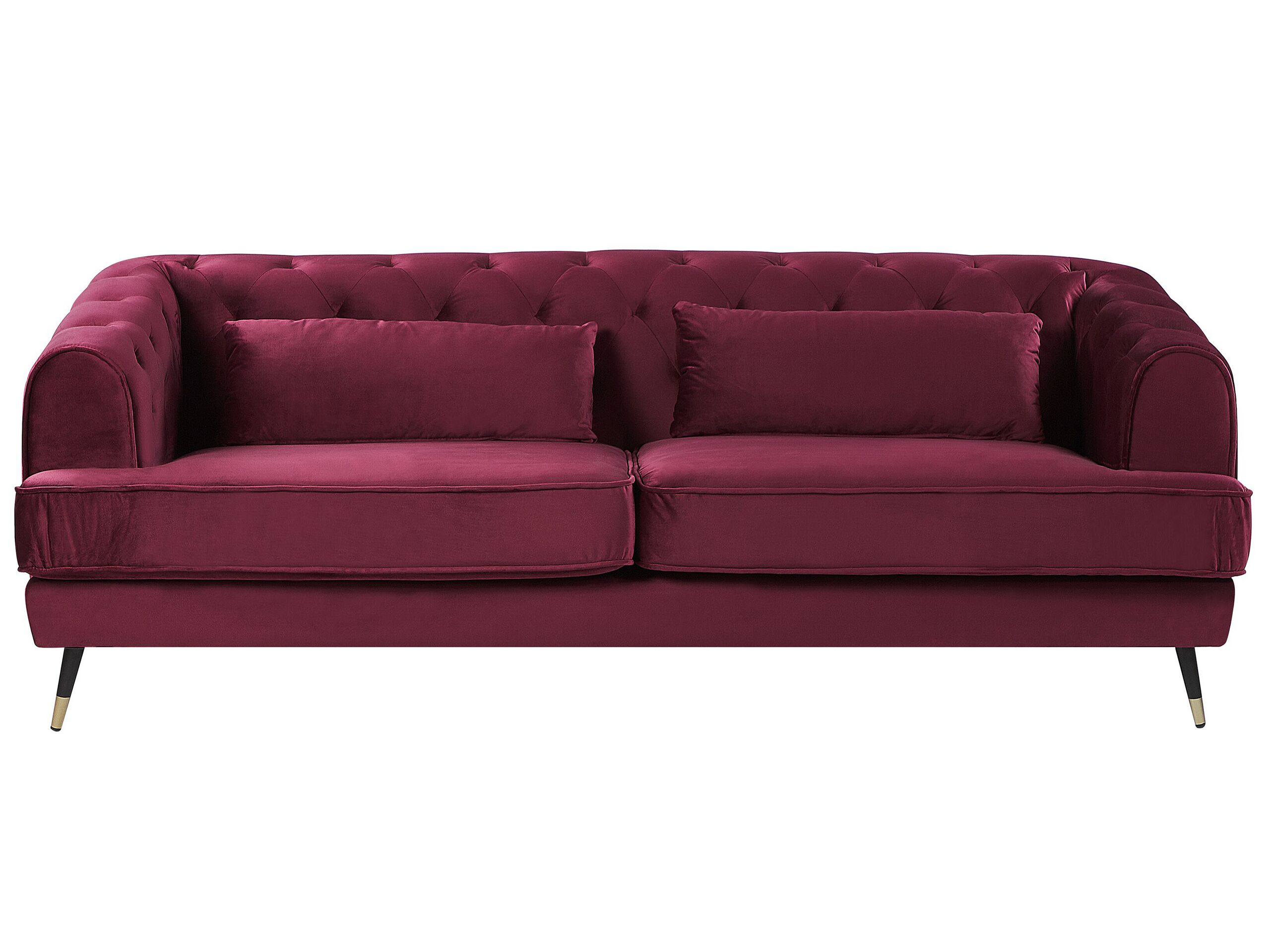 Canapé droit 3 places Rouge Tissu Moderne Confort