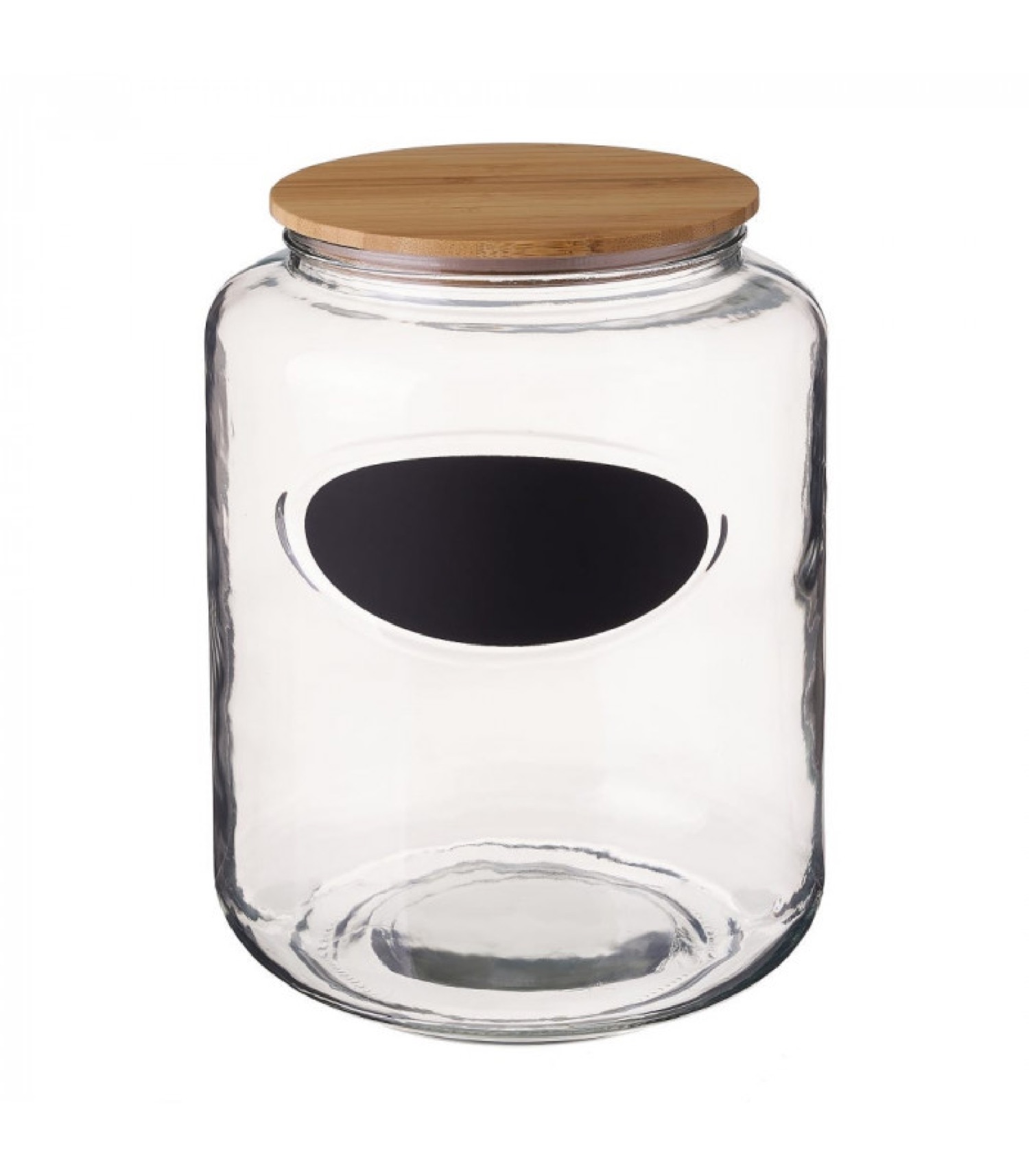 Bocal cuisine avec étiquette en verre et bouchon bambou H26cm Bocal cuisine avec étiquette en verre et bouchon bambou H26cm