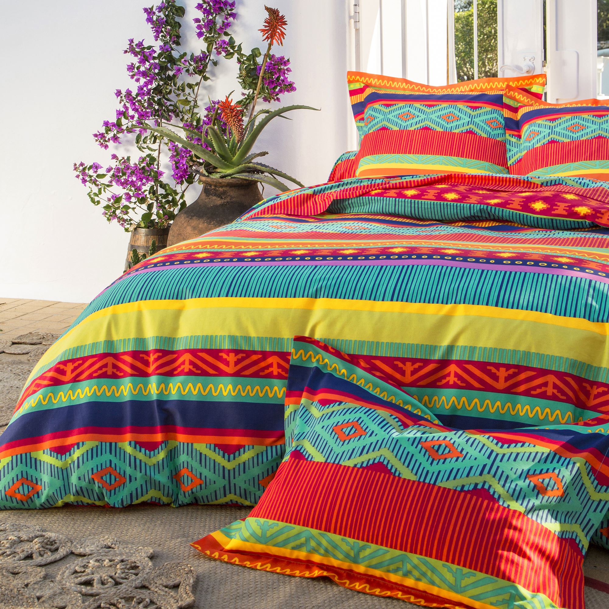 Housse de couette 260x240 en coton multicolore Housse de couette 260x240 en coton multicolore