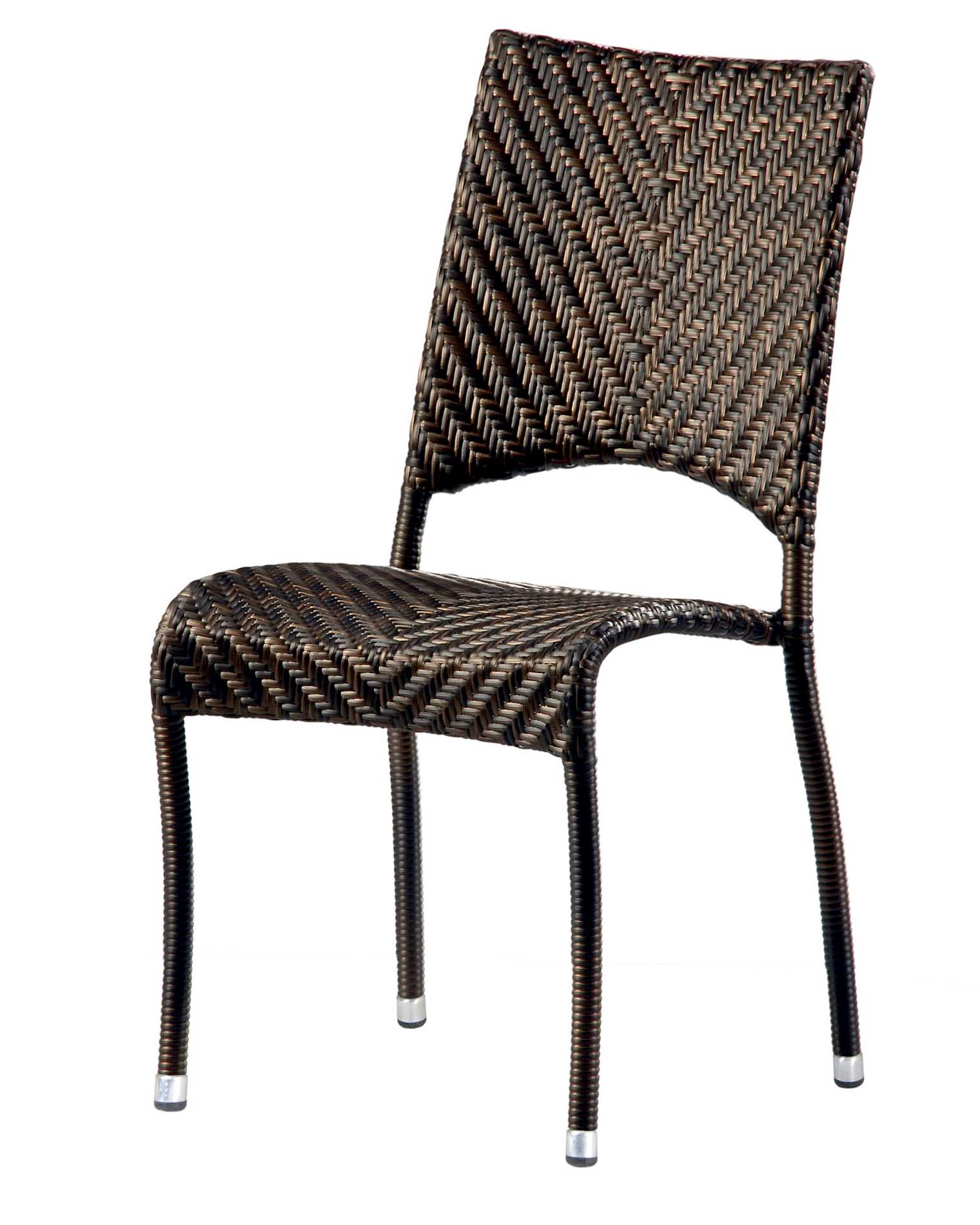 Chaise empilable en aluminium et fibres synthétiques bronze
