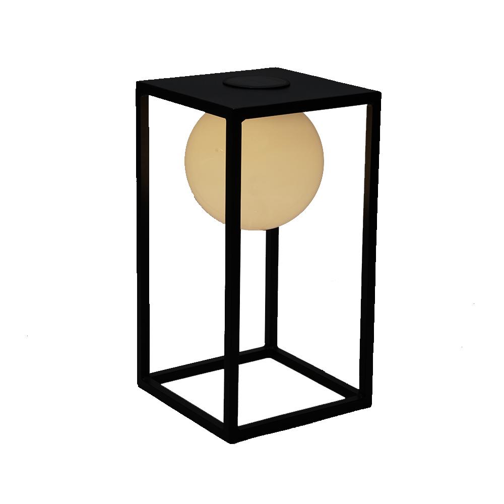 Lanterne solaire sans fil aluminium noir H46cm Lanterne solaire sans fil aluminium noir H46cm