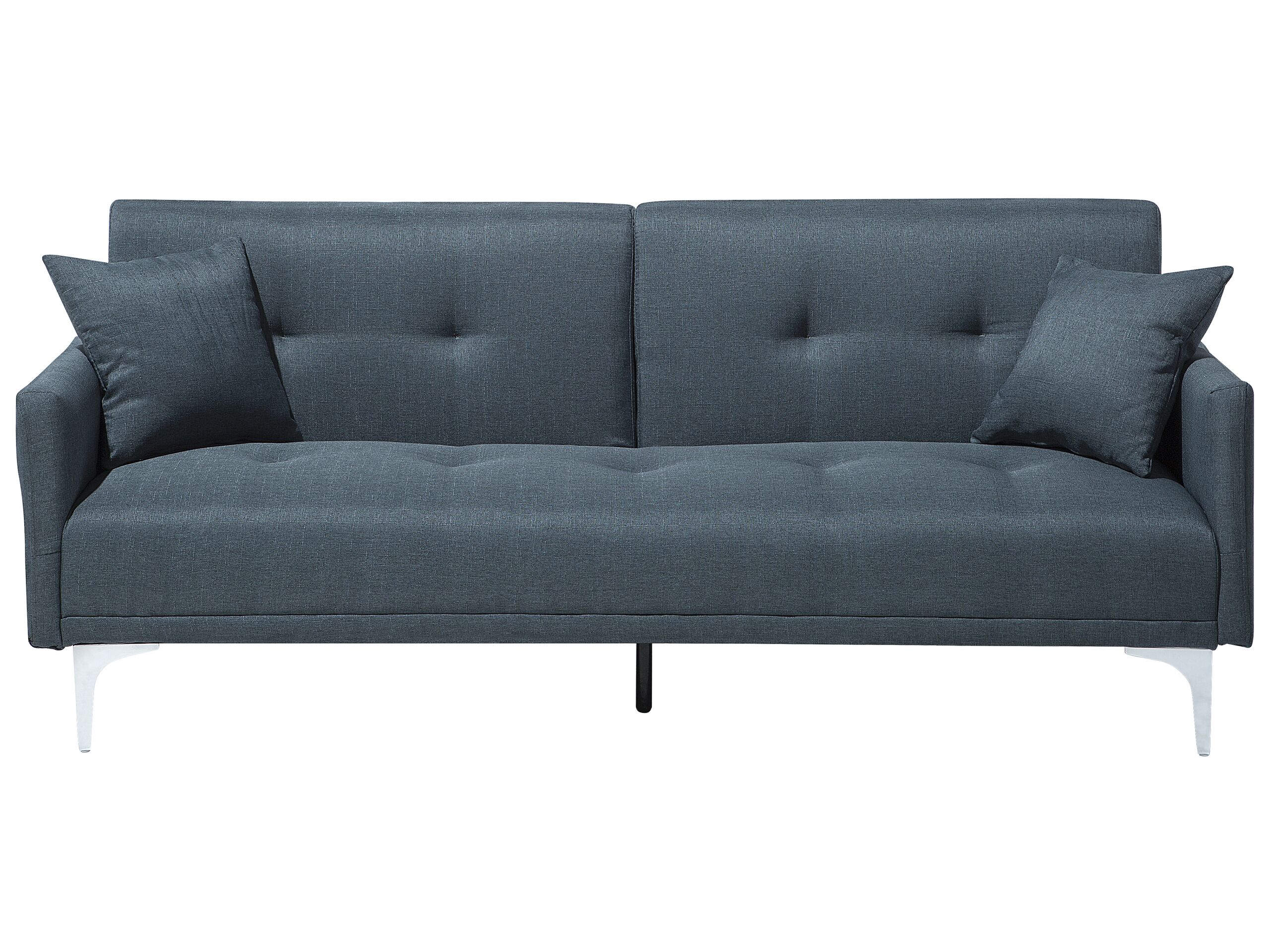 Canapé convertible 3 places en tissu bleu-gris foncé (photo) Canapé convertible 3 places en tissu bleu-gris foncé